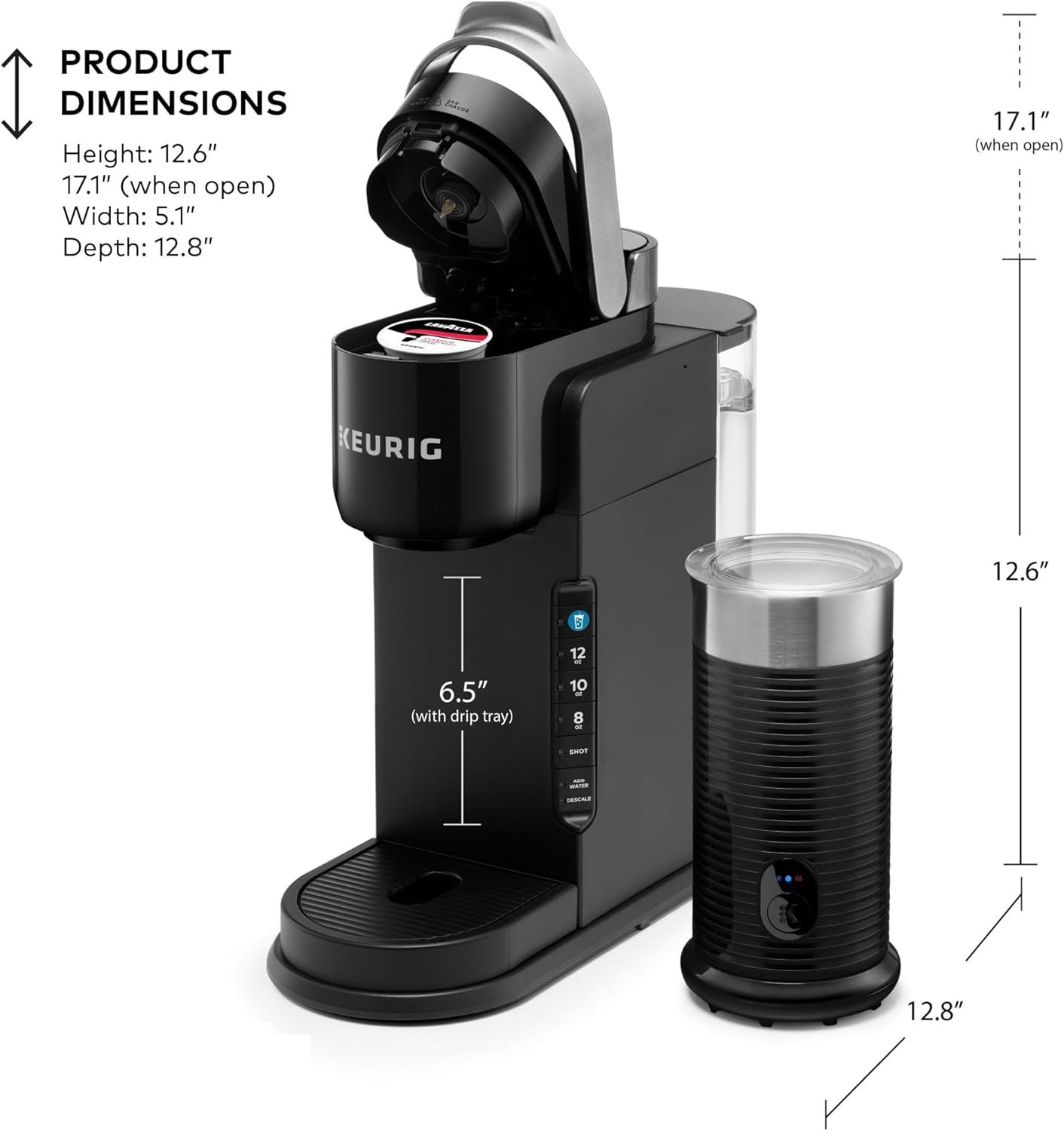 Keurig K-Café Barista Bar Single Serve Coffee Maker and Frother, with 3 Brew Sizes, Hot and Cold Coffee Capabilities, 2oz Coffee Shot Button, Black - Image 6