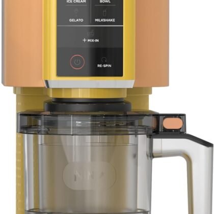 Ninja CREAMi Ice Cream Maker for Gelato, Mix-ins, Milkshakes, Sorbet, Smoothie Bowls, 7 One-Touch Programs, with (2) Pint Containers & Lids, Compact Size, Perfect for Kids, Orange Mango, NC301AO