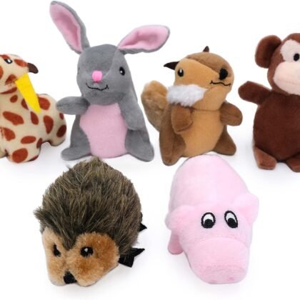 ZippyPaws Burrow Replacement Miniz - Interactive Dog & Puppy Toys for Boredom, Stimulating Pet Products to Keep Them Busy, Plush Refills for Hide & Seek Puzzle, Enrichment Squeaky Toys - Mixed 6 Pack