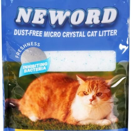 NEWORD Crystal Cat Litter Non Clumping Crystal Litter - 8LBs 99.99% Dust Free Fresh Scented Cat Litter Crystals - Superior Odor Control Lightweight Soft on Paws