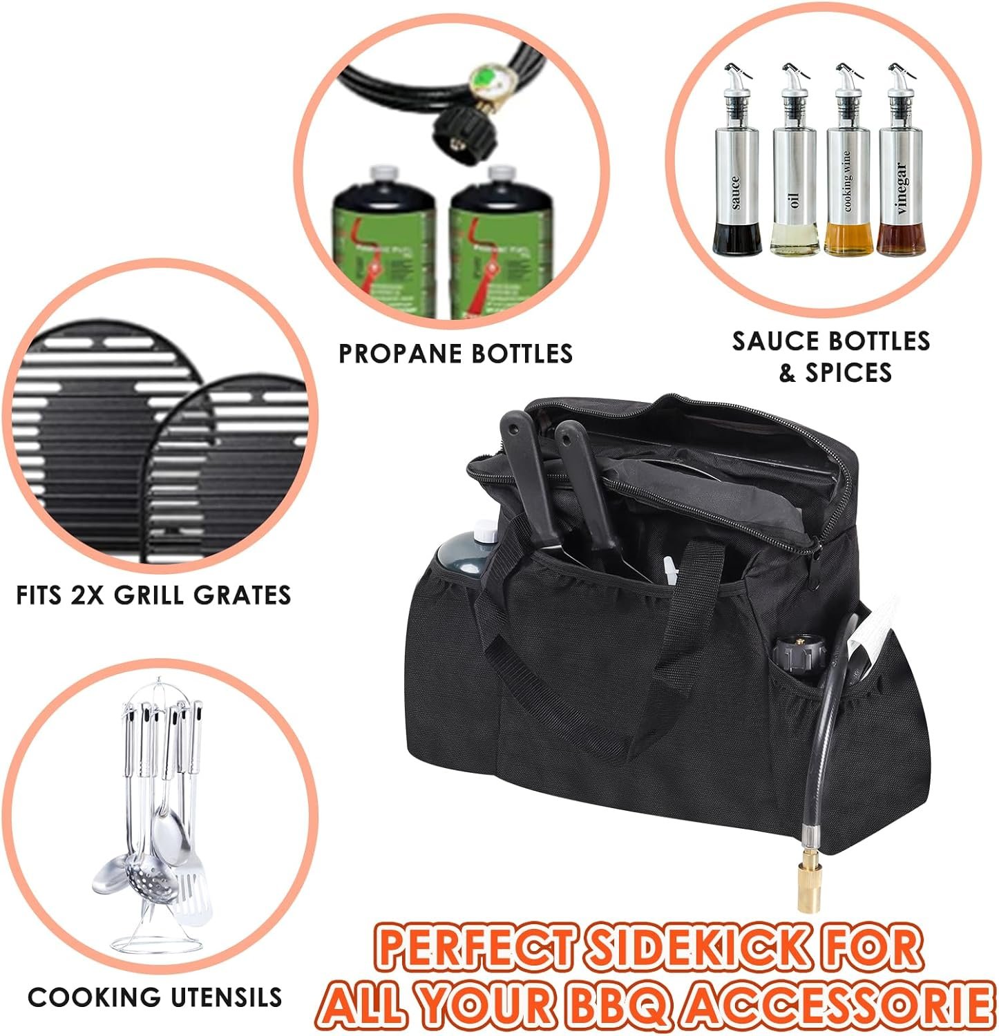 Carry Case for Coleman Road Trip 285/225/LX/LXE/LX Grill Grates, Portable Grill Accessories Organizer for Outside, Compatible with Swaptop Cast Iron - Image 6