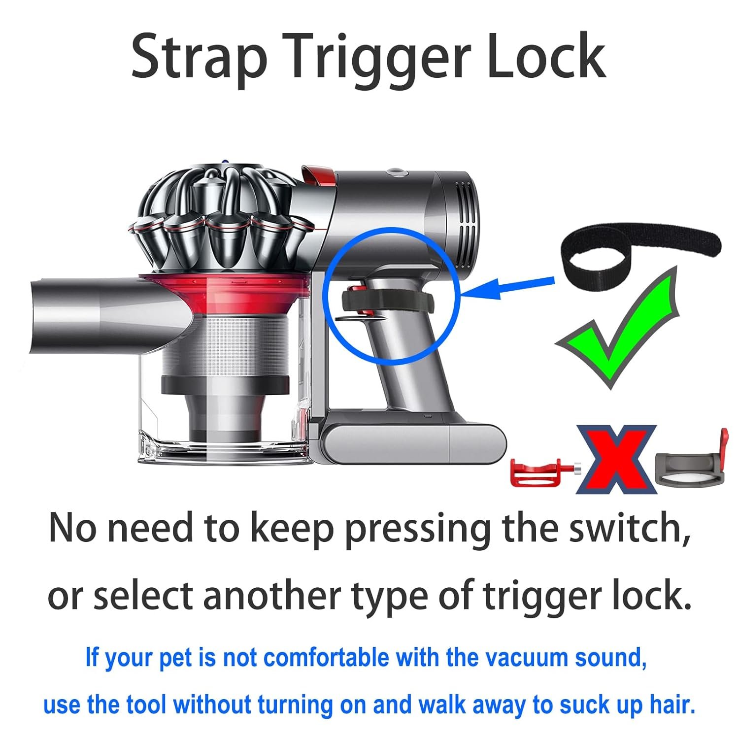 Dog Hair Vacuum Attachment for Dyson Cordless Upright Canister, Groom Tool Pet Shedding Brush for V6 V7 V8 V10 V11 V12 V15 DC40-DC65 UP13-UP30 Animal, Grooming Kit with Extension Hose Adapter - Image 7