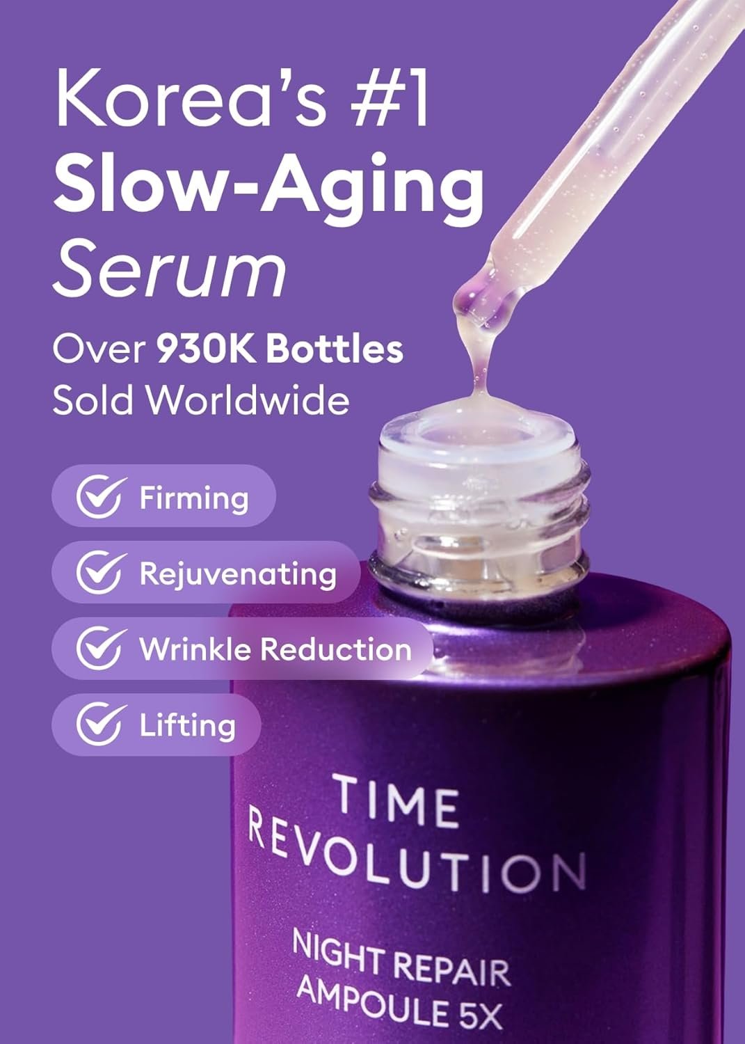 MISSHA Time Revolution Night Repair Face Serum Ampoule (5th Gen) - Overnight Probiotic Skincare for Revitalization and Radiance, 1.69 Fl Oz - Image 3