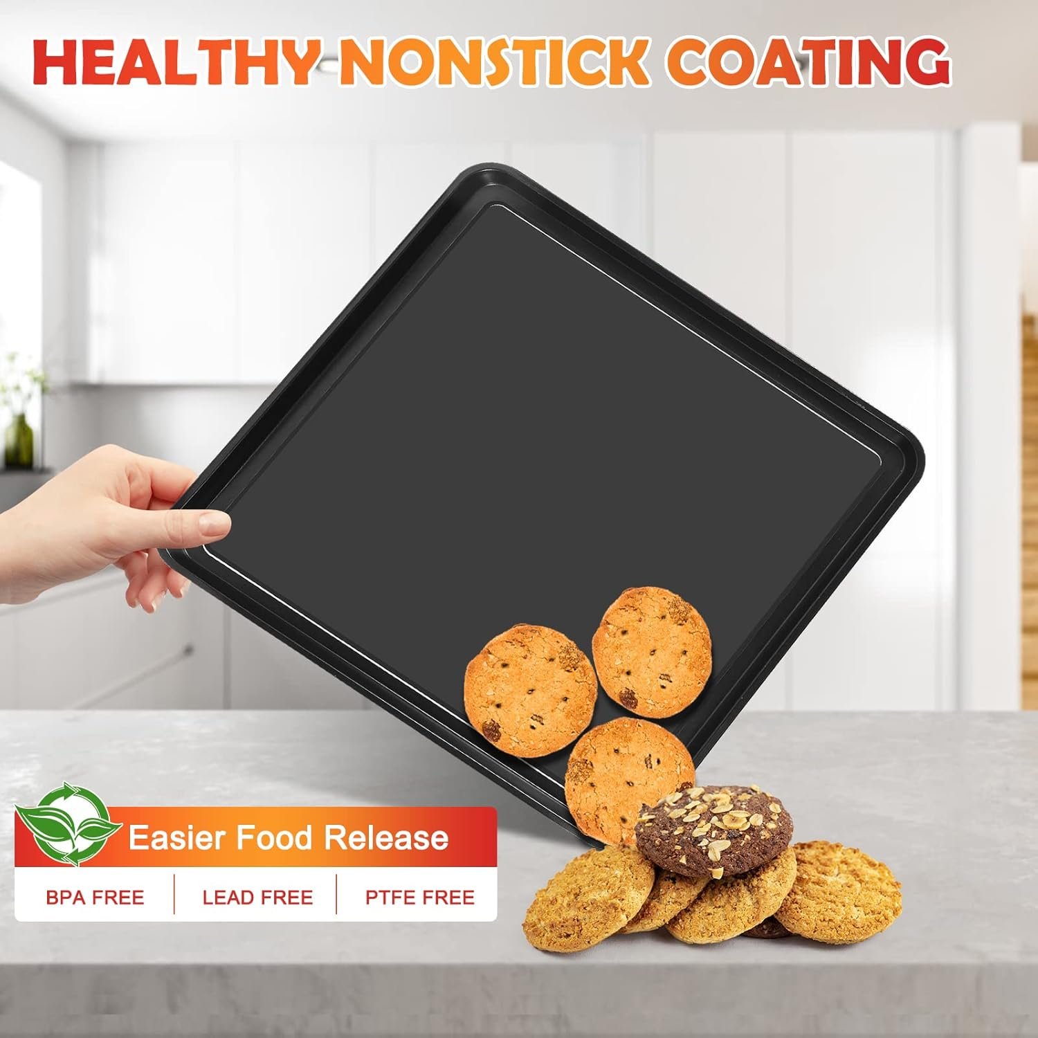Ericair 13" × 13" Nonstick Baking Sheet, Replacement Baking Pan for Ninja SP100, SP101, SP1001C, SP201 Foodi Air Fry Oven, Baking Tray for Ninja Foodi 8-in-1 Air Fry Oven - Image 5