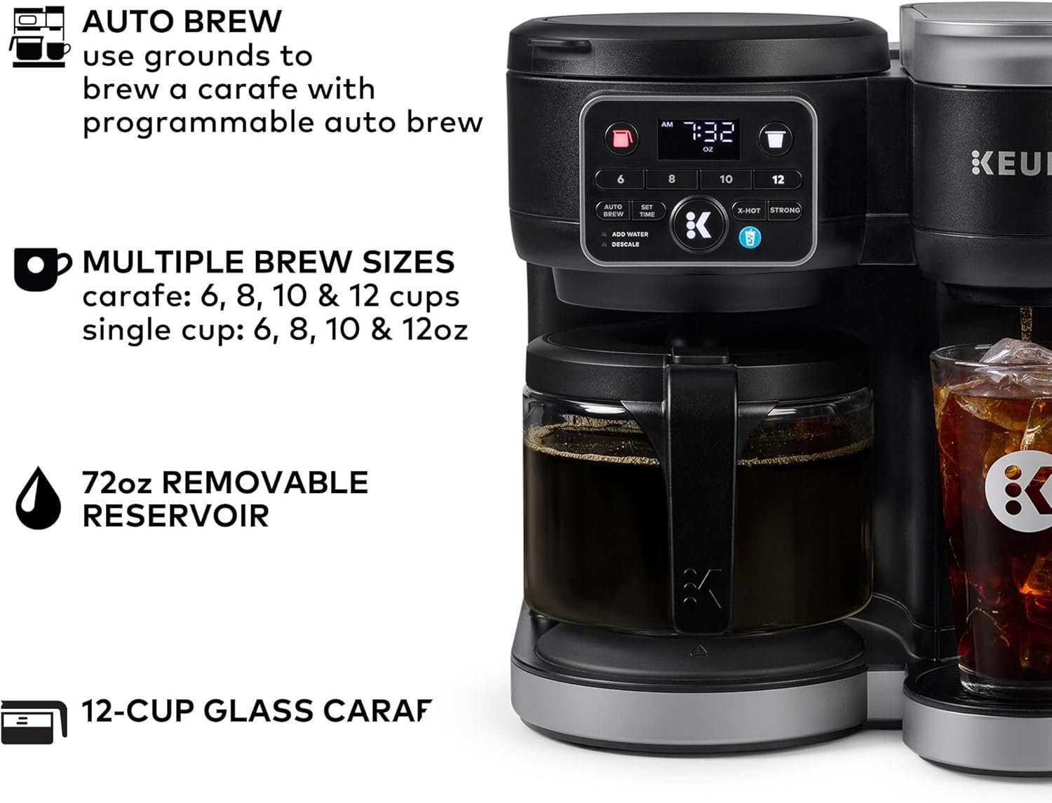 Keurig K-Duo Hot & Iced Single Serve & Carafe Coffee Maker – MultiStream Technology, 72oz Reservoir, Ideal for Holiday Hosting & Gift Giving (Gen 2) - Image 3