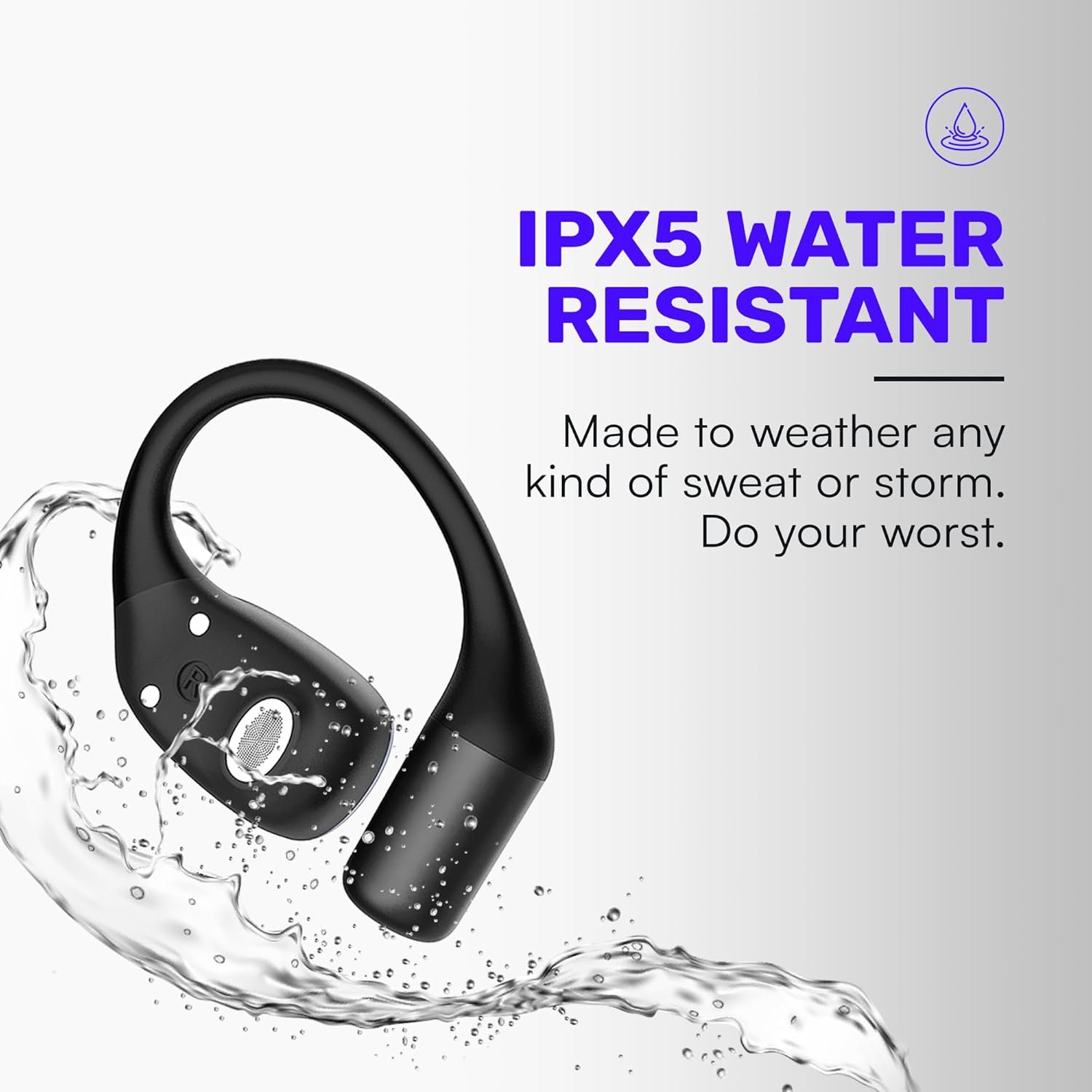 Raycon Essential Open Earbuds – True Wireless Open Ear Bluetooth 6.0 Headphones, Ultra-Lightweight, Comfort Hook Design, IPX4 Water Resistant, 36 Hours of Battery Life (Black) - Image 8