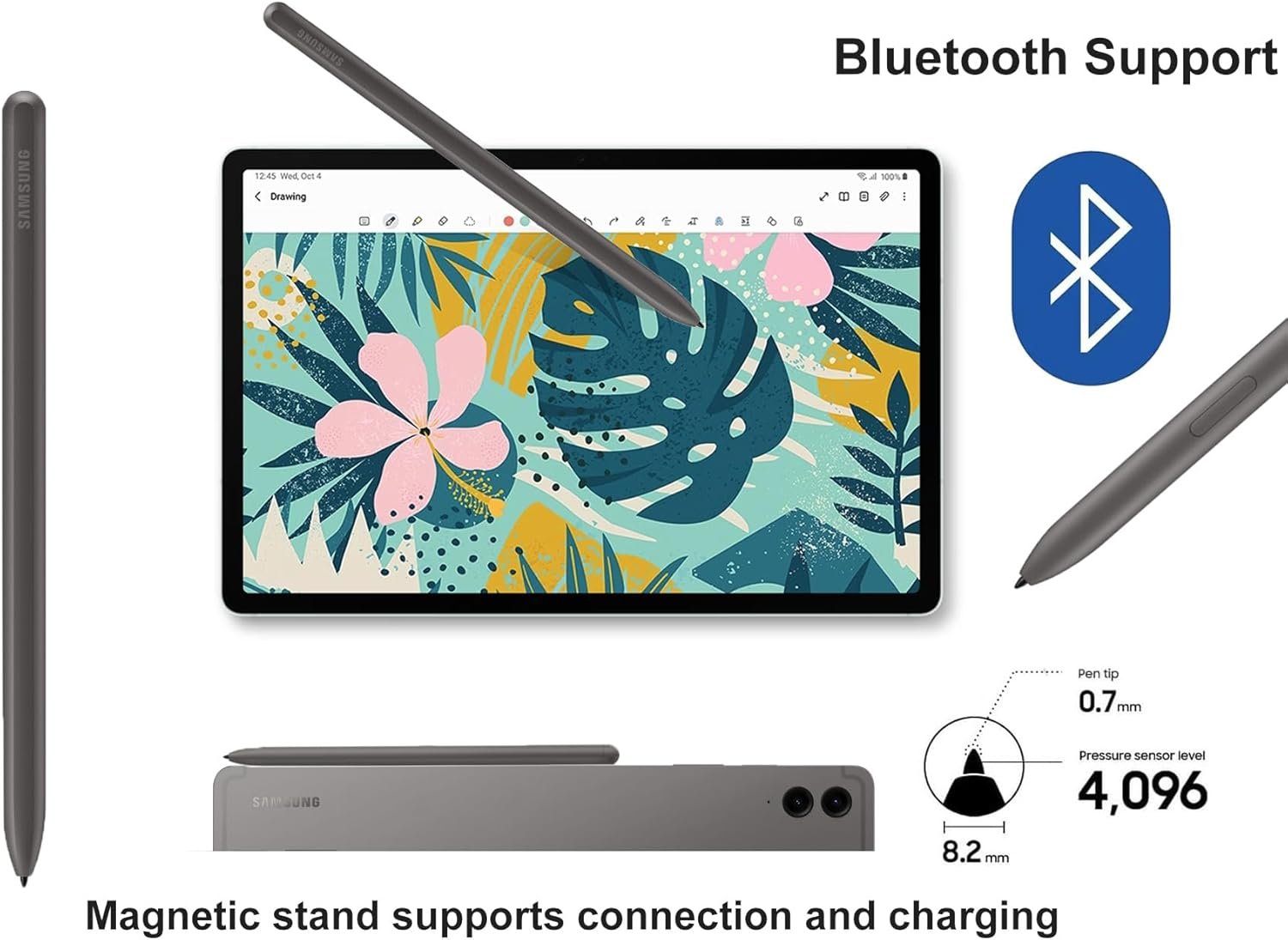 Samsung Galaxy Tab S9 FE+ Plus Android Tablet (12.4” Touchscreen, 8GB RAM, 256GB Storage, 18-hr Long Battery Life, S Pen, 1 Front Camera + 2 Rear Cameras, Lightweight Durable Design) SM-X610, Gray - Image 3