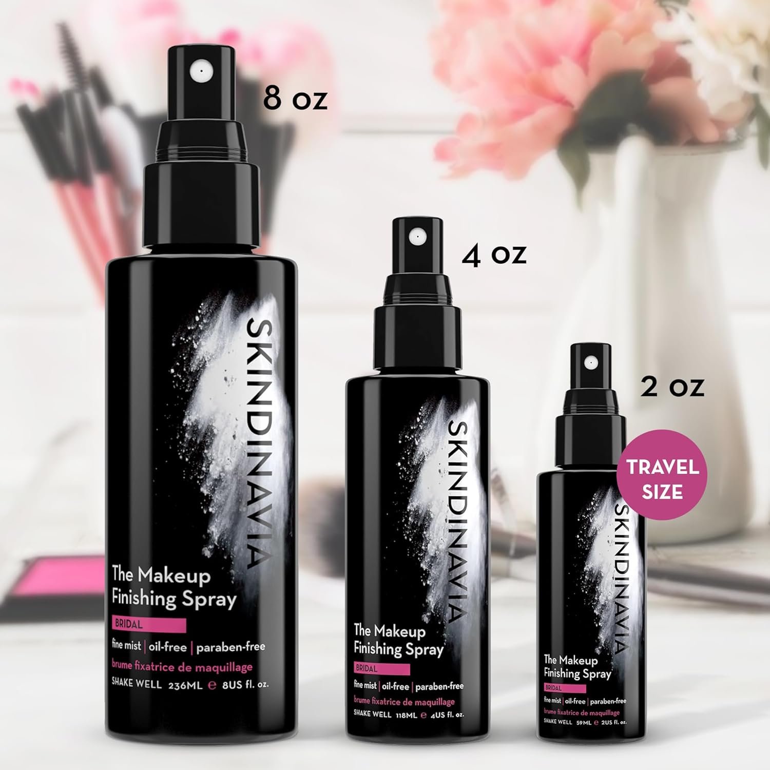 Skindinavia The Makeup Finishing Spray, Bridal Makeup Setting Spray, All-Day Wear, Long-Lasting Up to 16+ Hours, Heat-Resistant & Waterproof, Wedding Day, Bridal Shower Gift, 2.0 Oz - Image 5