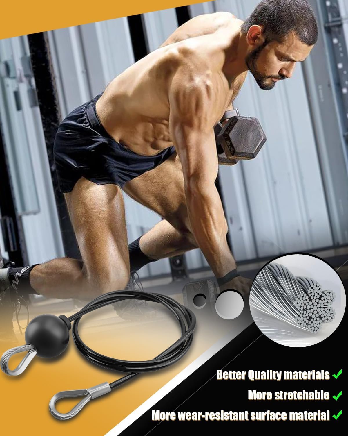 LAT Pulldown 41” Cables Fit for Bowflex Xtreme and for Xceed Heavy-Duty Replacement, for Strength Training - Image 5