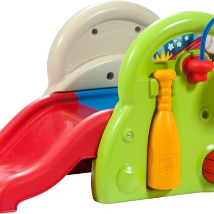 Step2 Sports-Tastic Activity Center, Toddler Sports Playset, Indoor/Outdoor Slide, Play Gym Includes Bat & Balls, Made of Durable Plastic, For Toddlers 1+ Years Old