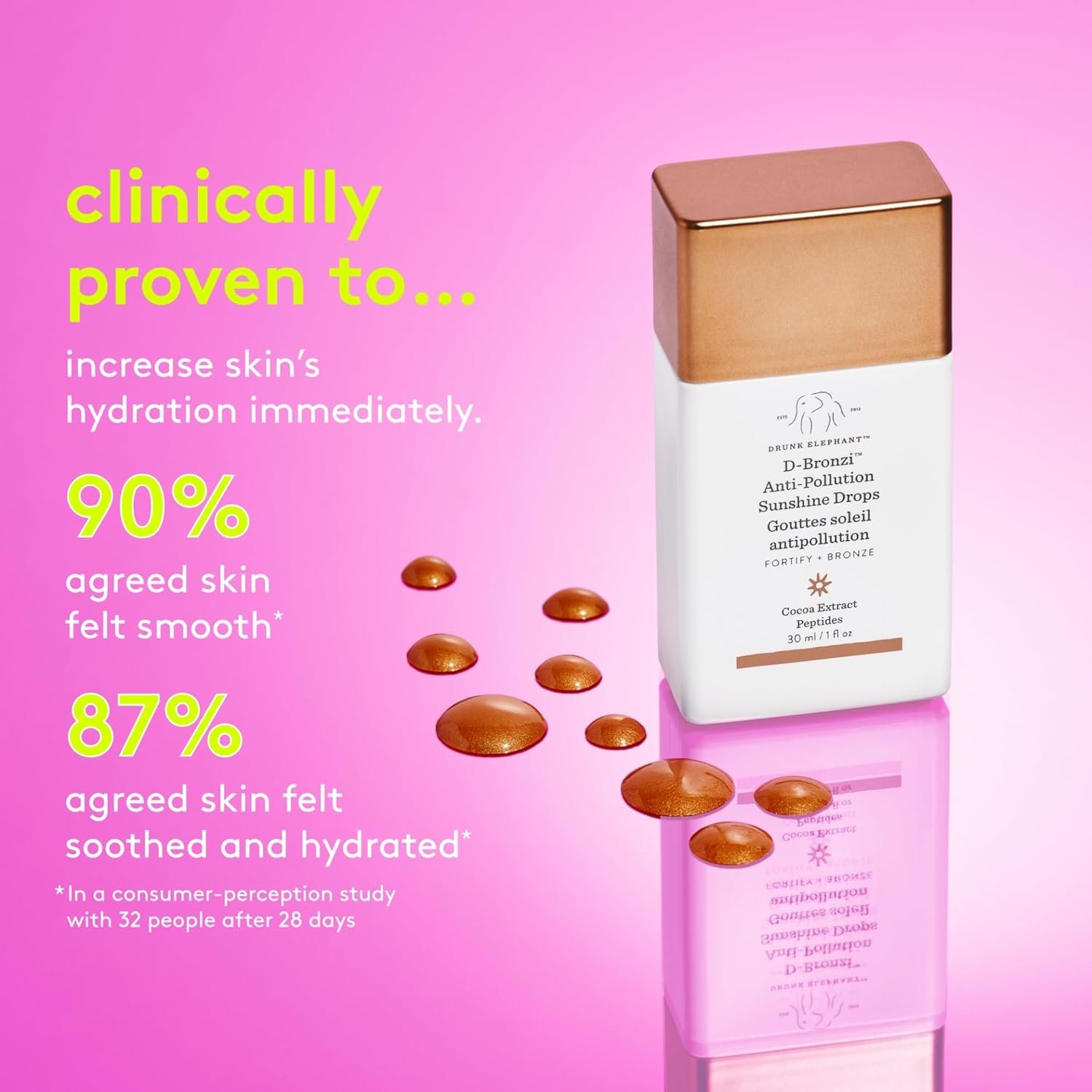 Drunk Elephant D-Bronzi Sunshine Drops - Bronzing Color Serum Drops - Clean Clinical Skincare - Cruelty-Free - Dermatologist-Tested - Free of Essential Oils, Silicones, and Fragrance - Image 4