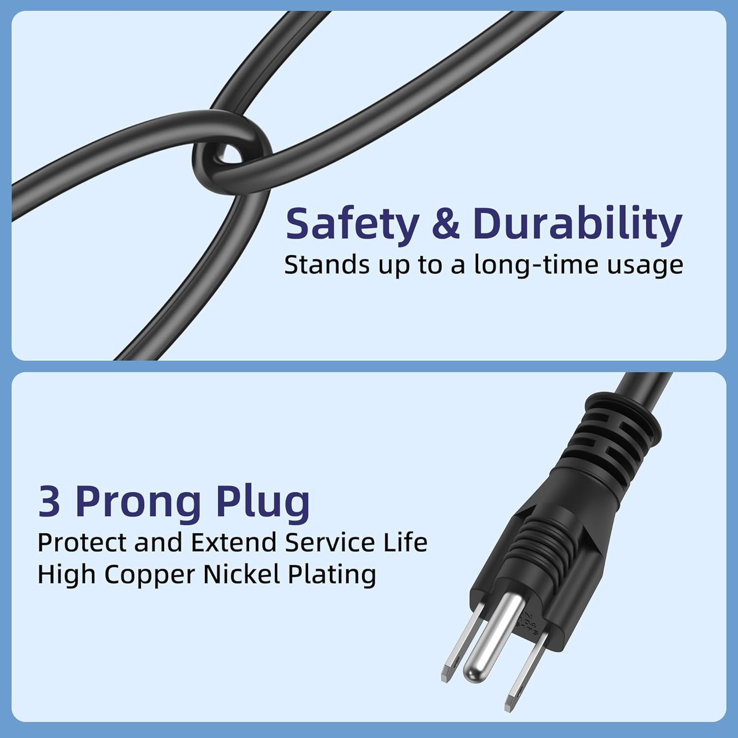 AC in Power Cord Cable Compatible with Samsung Odyssey Neo G9 G95NA S49AG950 LS49AG952NNXZA 49" C49G97T 48.8" LC49G97TSSNXDC Curved LCD QLED Gaming Monitor 4K UHD Mini LED Display 240Hz - Image 3