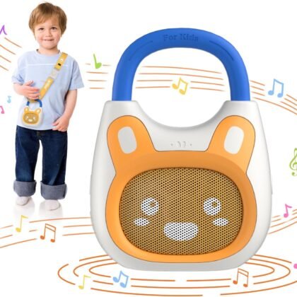 alilo Pocket Bunny Portable Kids Music Player, Musical Toys for Toddlers 1-3-5, Preloaded 120+ Stories/Music/Lullabies/White Noise,High Fidelity Sound Travel Bluetooth Speaker (with Strap and Ring)