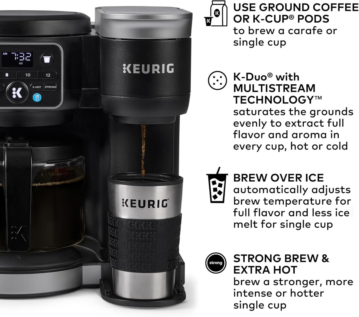 Keurig K-Duo Hot & Iced Single Serve & Carafe Coffee Maker – MultiStream Technology, 72oz Reservoir, Ideal for Holiday Hosting & Gift Giving (Gen 2) - Image 2