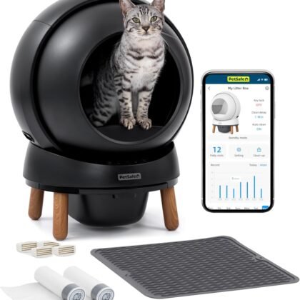 PetSafe ScoopFree SmartSpin Self-Cleaning Litter Box Bundle - Smart Cat Litter Box - Automatic Waste Collection - Odor Control - Complete Litter Kit - Multi-Cat Households