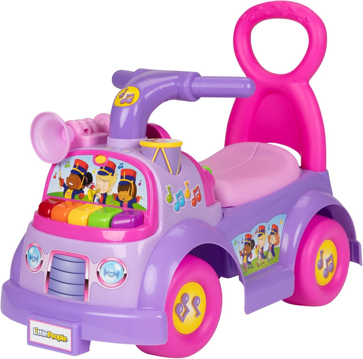 Little People Fisher-Price Music Parade Purple Ride-On, Plays 5 Marching Tunes & Other Sounds! Perfect for Toddler Boys & Girls Ages 1, 2, & 3 Years Old - Helps Foster Motor Skills - Image 9