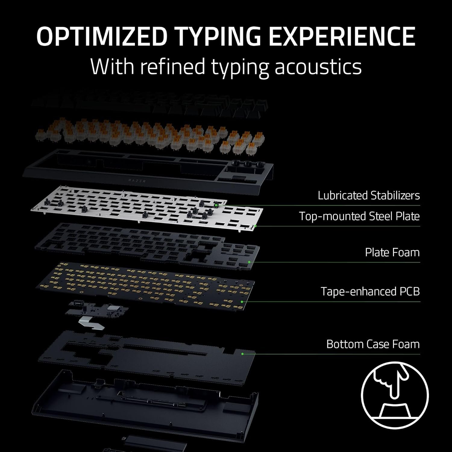 Razer BlackWidow V4 TKL HyperSpeed Wireless Hot Swappable Gaming Keyboard: Orange Tactile Switches - Wireless & Bluetooth - Multi-Function Roller & Control Buttons - Chroma RGB - Long Battery Life - Image 4