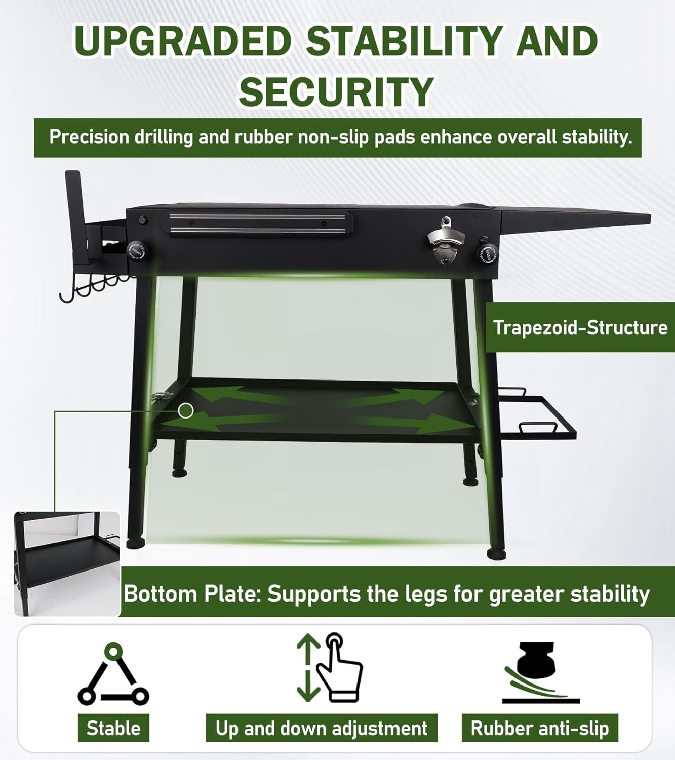 ELITEWILL Griddle Stand With Wheels Portable Outdoor Grill Table Fit for Blackstone 17 Inch Or 22 Inch Griddle Foldable Cart Table Suitable for Travel/Camping and Outdoor Meals - Image 2