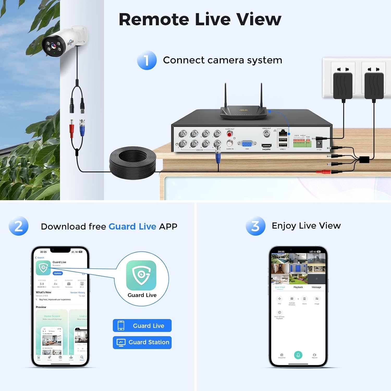 Hiseeu 4K Wired Security Camera System with Audio,Smart Color Night Vision,3TB Hard Drive,AI Human/Vehicle Detection,8PCS 8MP IP67 Weatherproof Home CCTV Cameras,Indoor/Outdoor Surveillance DVR Kit - Image 5