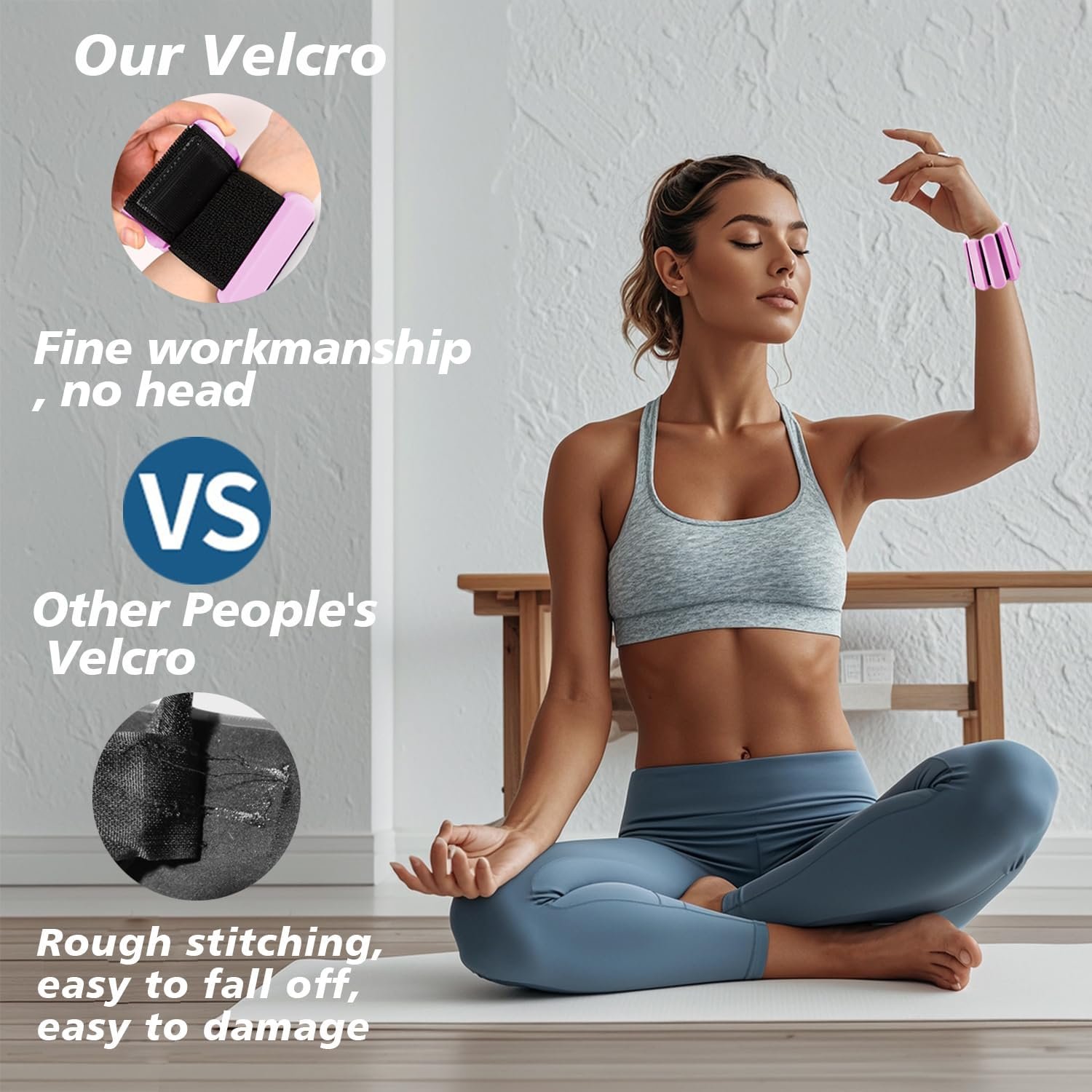 Wrist and Ankle Weights for Women & Men 2 Pack (1lb Each), Adjustable Silicone Weighted Bracelet for Pilates, Gym, Yoga, Cardio & Strength Training, Bala-Style Bangles Slip-Free Design - Image 4