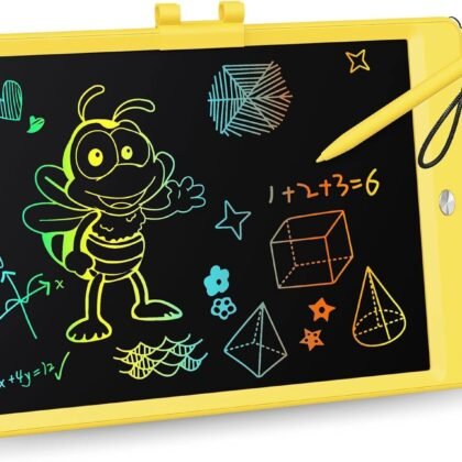 KOKODI LCD Writing Tablet, 10 Inch Colorful Doodle Board Drawing Tablet, Erasable Reusable Electronic Drawing Pads, Educational and Learning Toy for 3-6 Years Old Boy and Girls