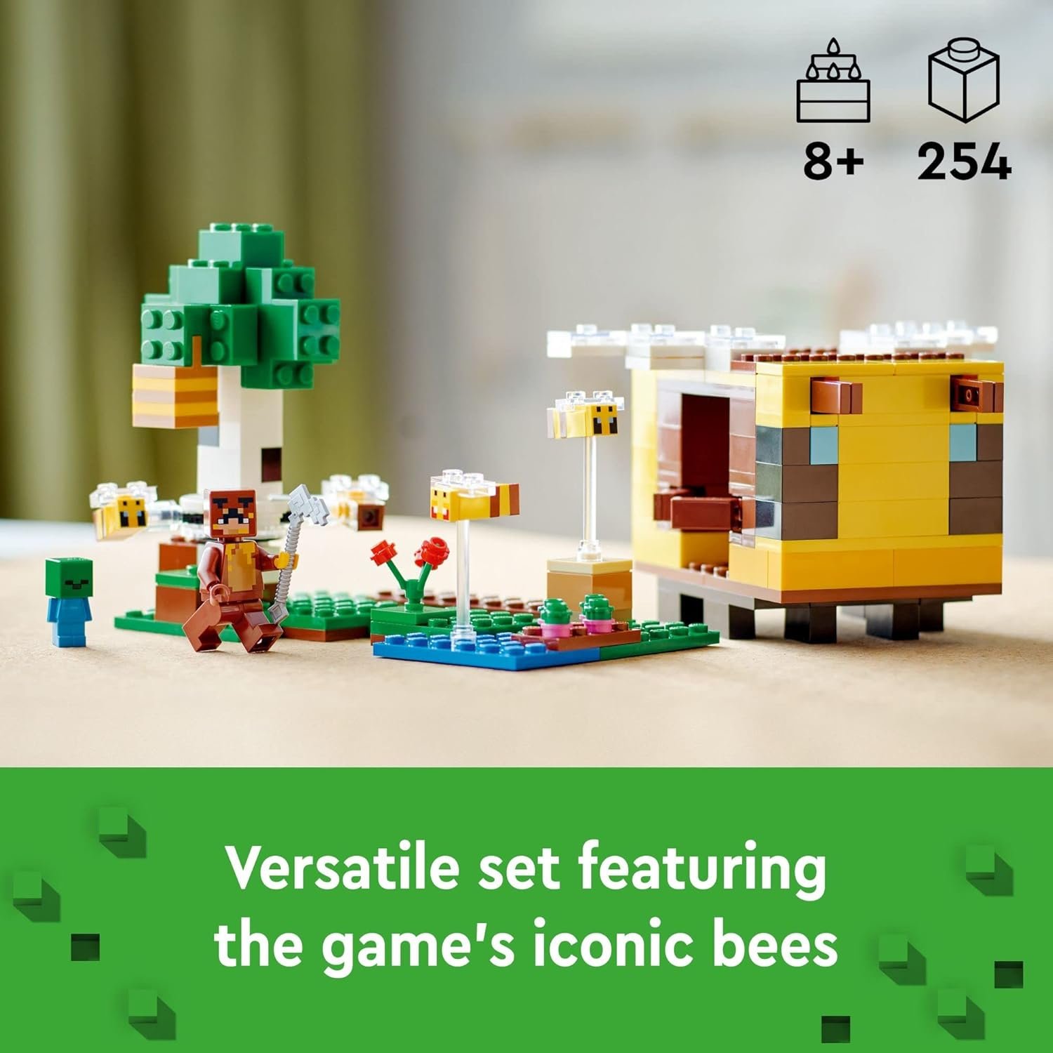 LEGO Minecraft The Bee Cottage Building Set - Construction Toy with Buildable House, Farm, Baby Zombie, and Animal Figures, Game Inspired Birthday Gift Idea for Boys and Girls Ages 8 and Up, 21241 - Image 2