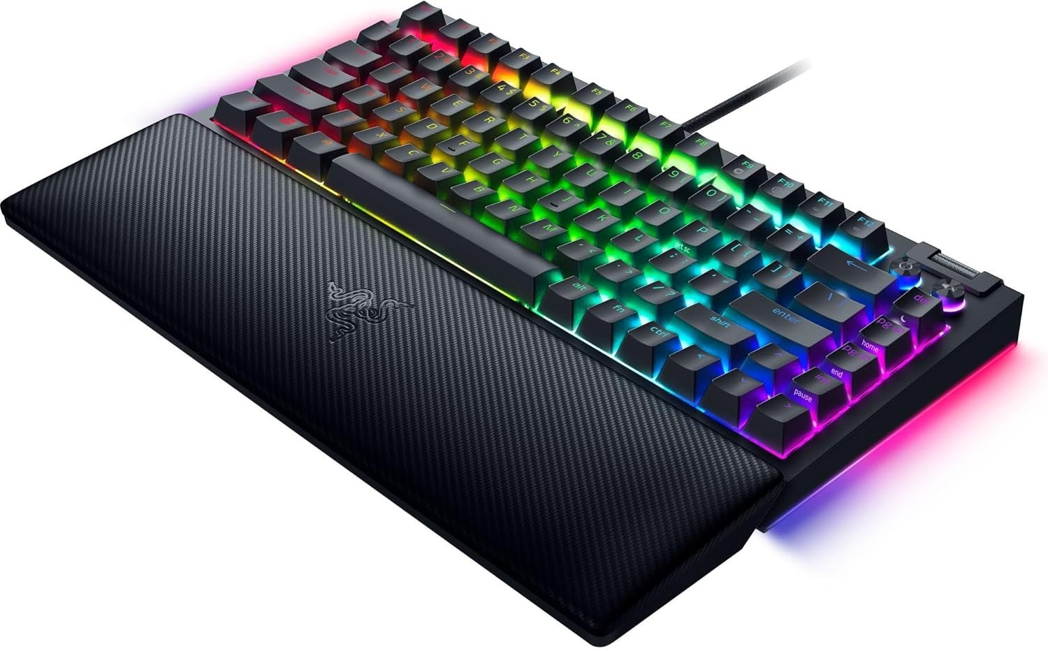 Razer BlackWidow V4 75% Mechanical Gaming Keyboard: Hot Swappable Design - Compact & Durable - Orange Tactile Switches - Chroma RGB - Roller & Media Keys - Wrist Rest Snap Tap - Black - Image 10