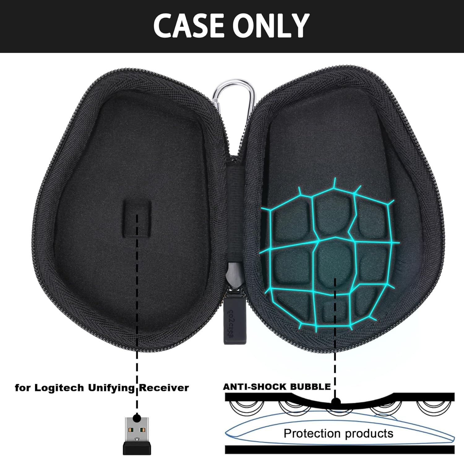 co2CREA Hard Case Replacement for Logitech MX Master 4 / MX Master 3 Master 3S Advanced Wireless Mouse (Graphite Black Case) - Image 2