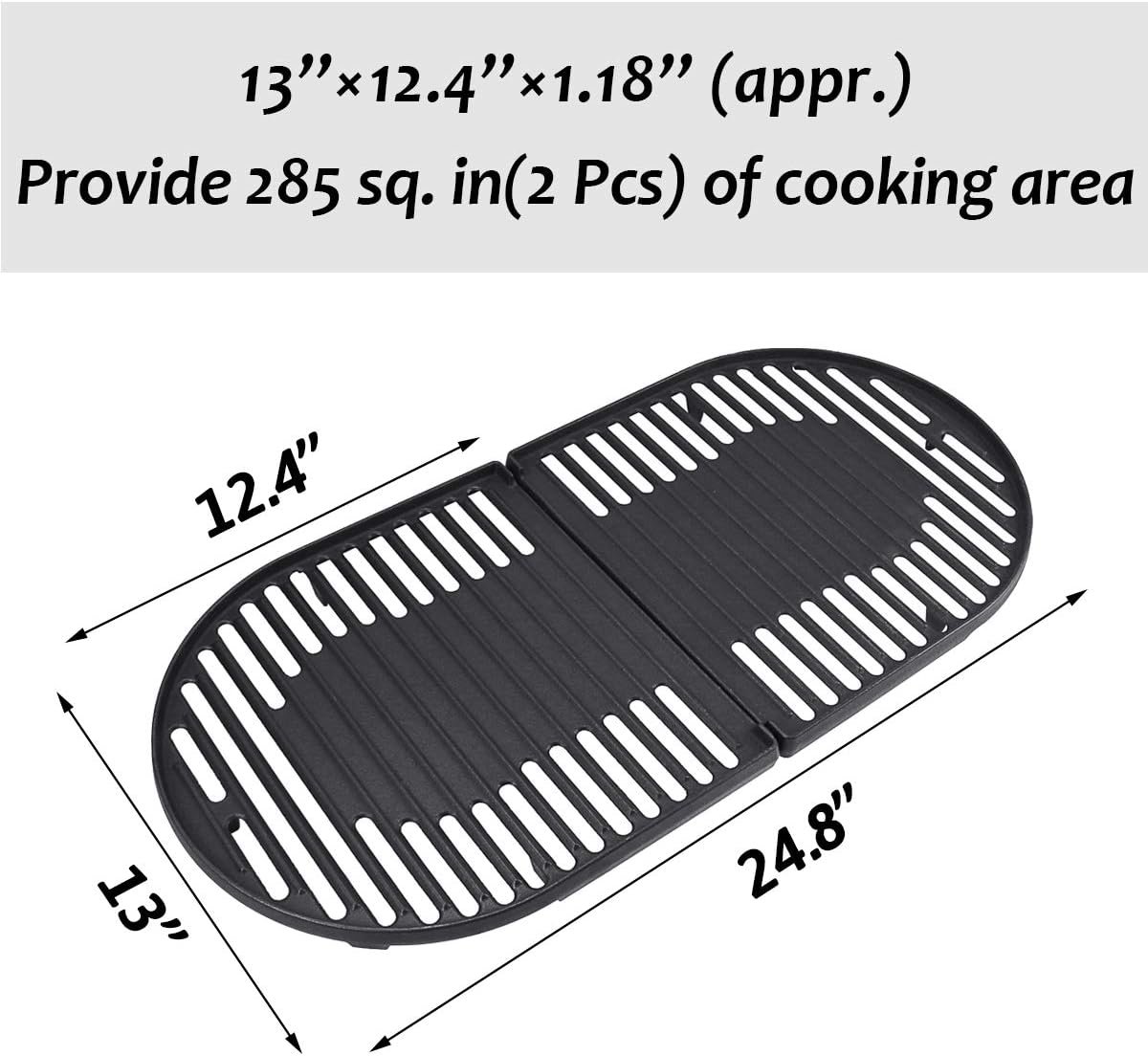 Utheer Cast Iron Grill Grates for Coleman Roadtrip Swaptop Grills LX LXE LXX, 2 Pcs Grill Cooking Grates Parts - Image 2