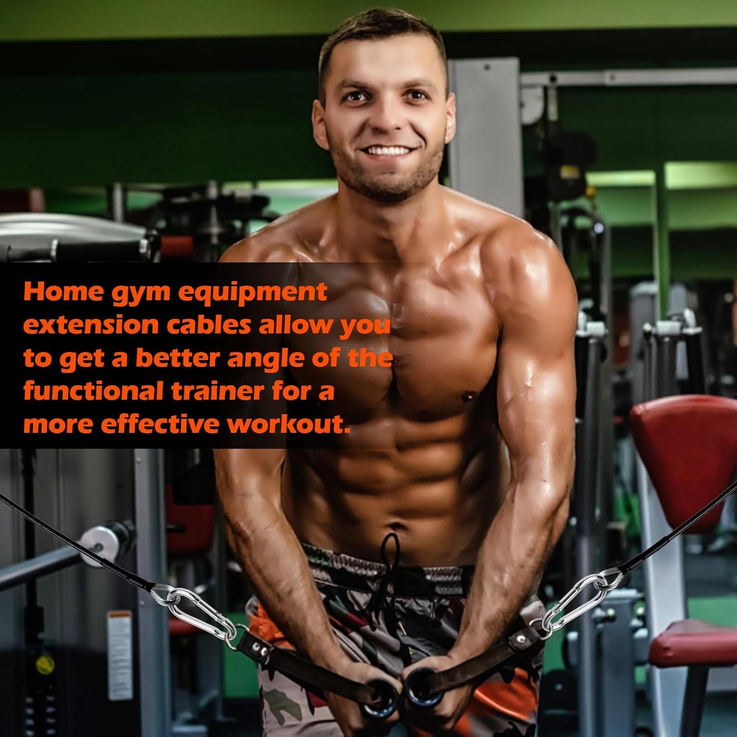 2pcs Gym Cable Extension, 10" Cable Machine Extension Compatible with Bowflex Home Gym Machine, Fitness Cable Extension Home Gym Cable Machine Attachment for LAT/Tricep Pull Down - Image 5