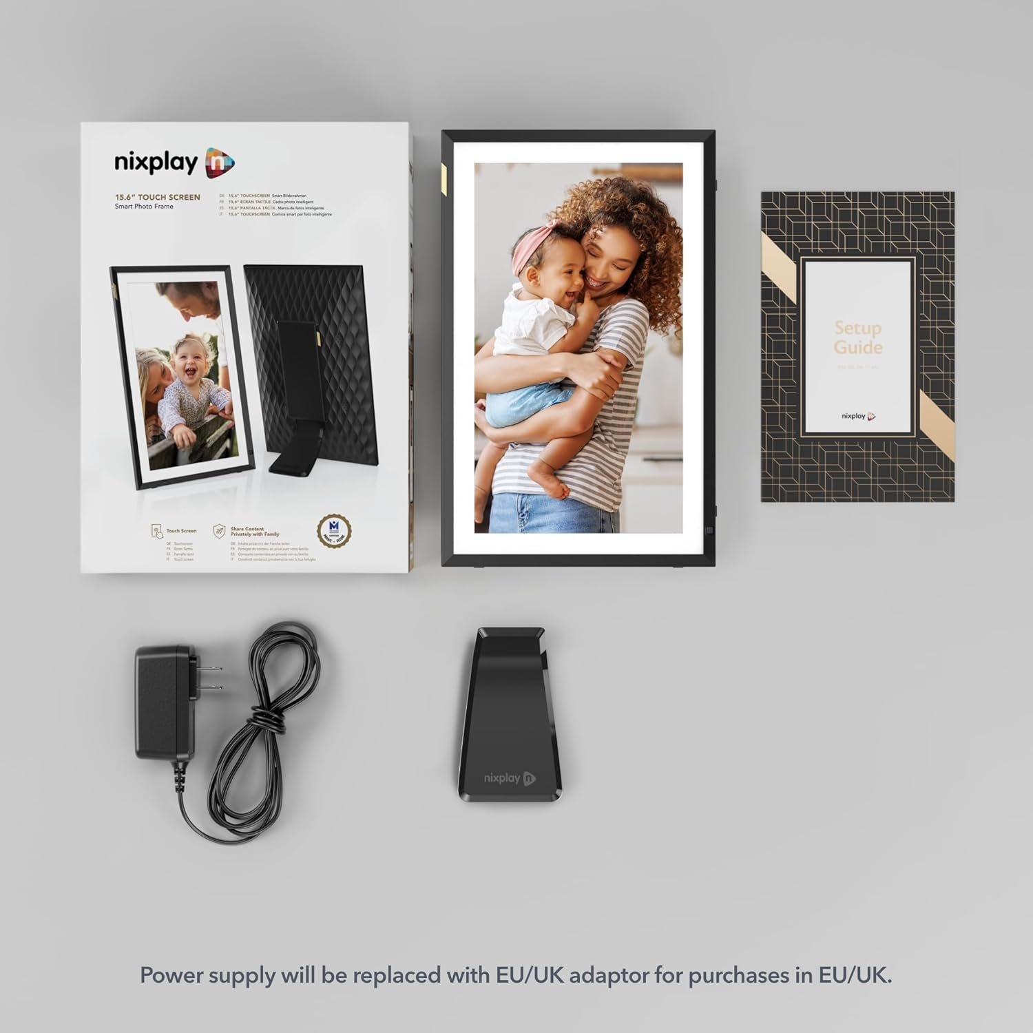 Nixplay Digital Touch Screen Picture Frame with WiFi - 15.6” Photo Frame, Connecting Families & Friends (Black/White Matte) - Image 5