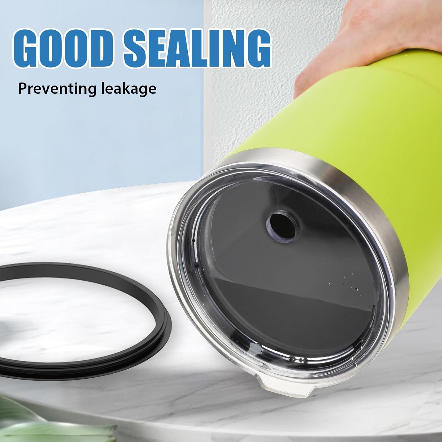 30 oz Tumbler Lid with Straw for YETI, 2 Pack Replacement Cover for Rambler 26 oz Cup, 30 oz Tumbler, 35 oz Straw Mug, Spill Proof Top with Brush, Dishwasher-Safe and Shatter-proof - Image 4