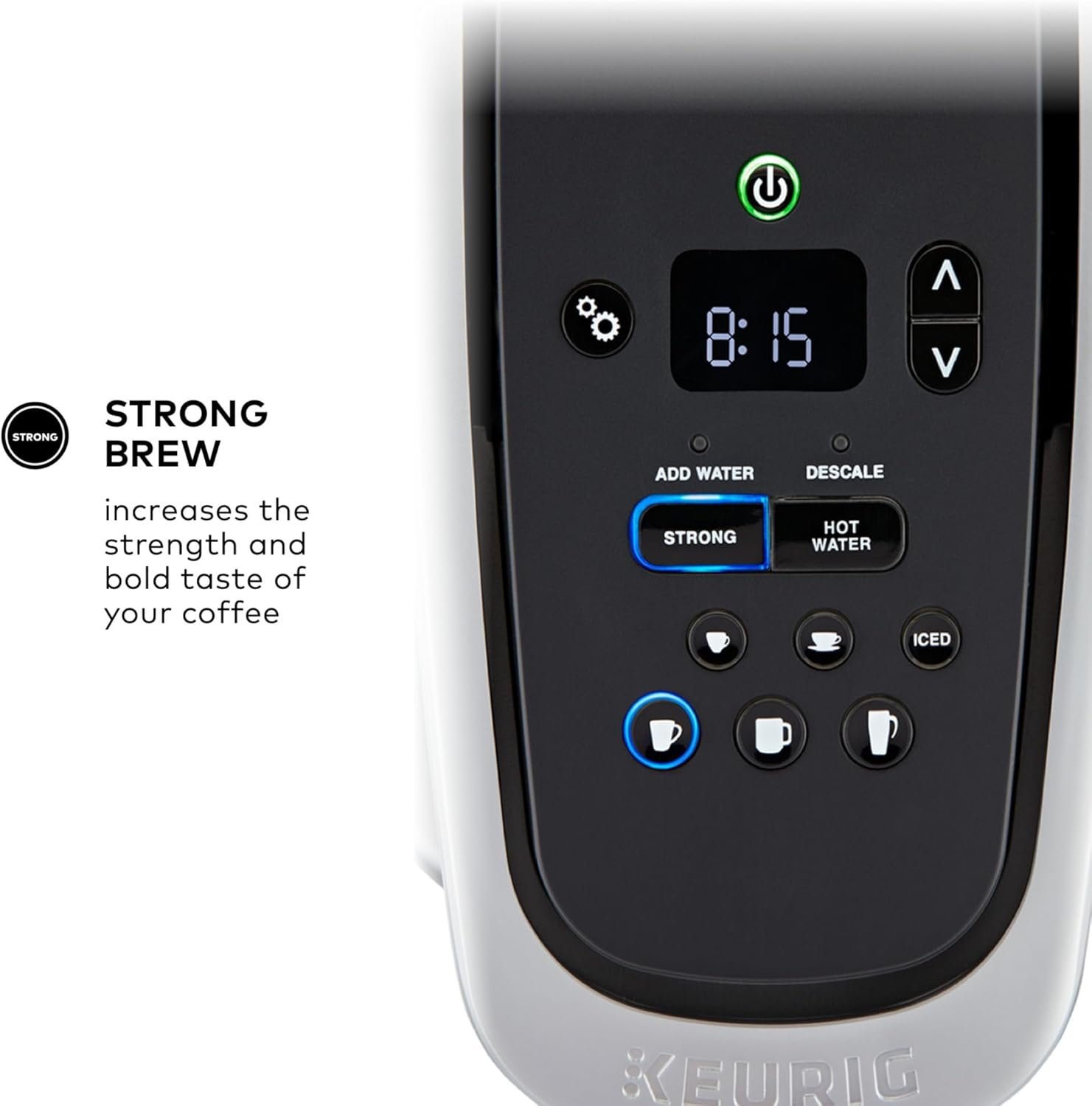 Keurig K-Elite Single Serve K-Cup Pod Coffee Maker, with Strength and Temperature Control, Iced Coffee Capability, 8 to 12oz Brew Size, Programmable, Brushed Gold - Image 6