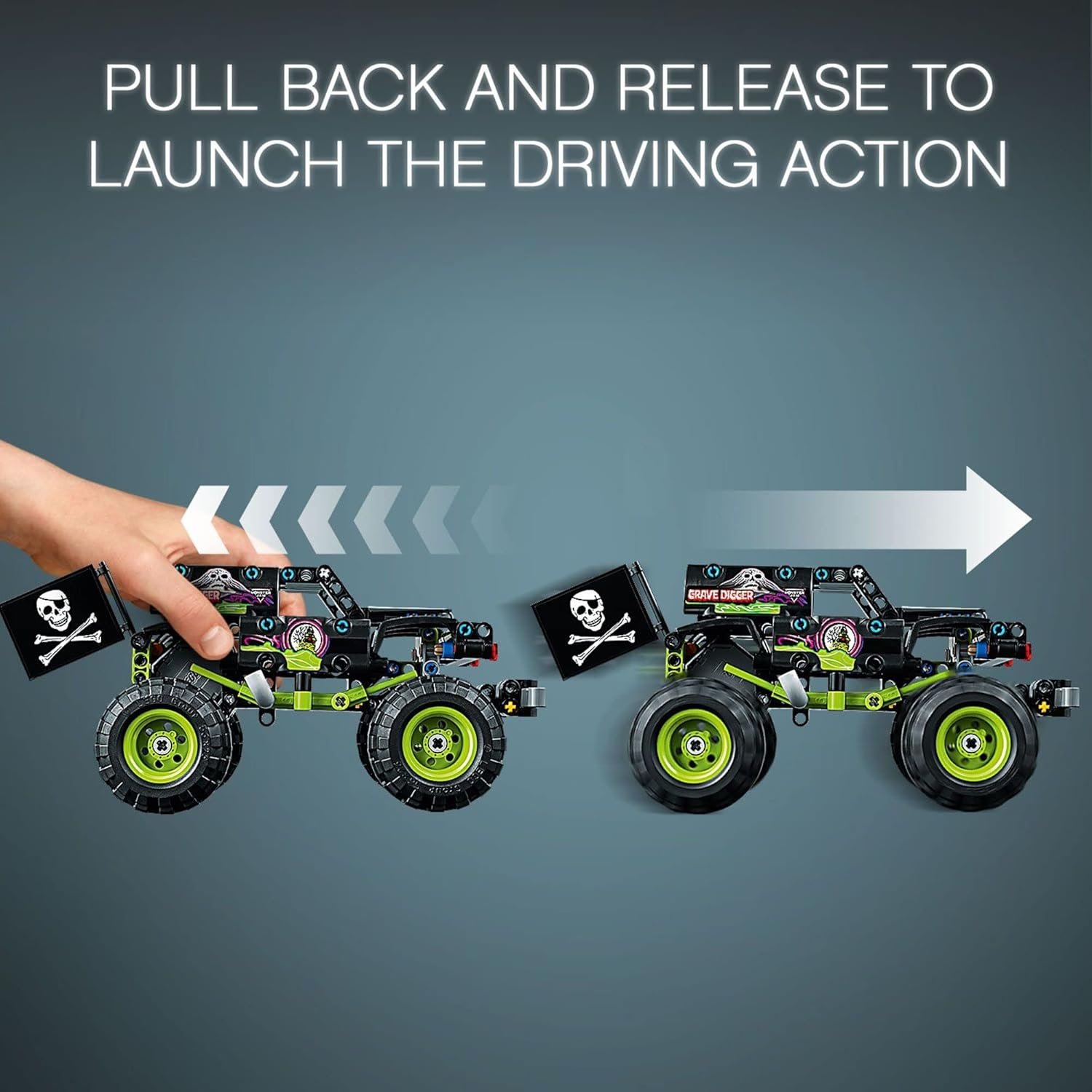 LEGO Technic Monster Jam Grave Digger 42118 Set - Truck Toy to Off-Road Buggy, Pull-Back Motor, Vehicle Building and Learning Playset, Gift for Grandchildren or Any Monster Truck Fans Ages 7 and Up - Image 6