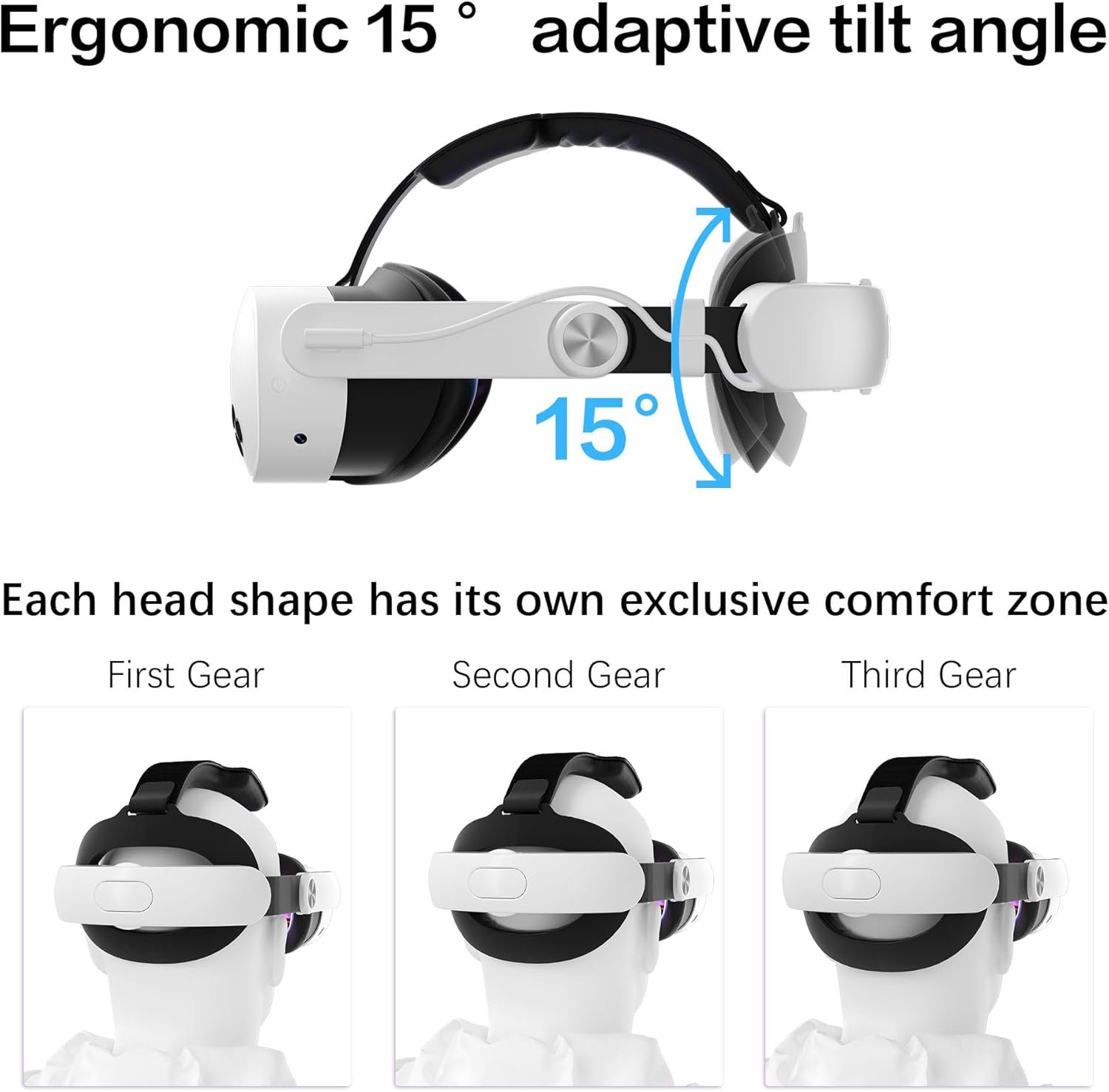 Head Strap for Oculus Meta Quest 3/3S with Battery, Adjustable VR Accessories with One-Click Fit, Rear Cushion Dial, 2–4H Playtime, VR Head Strap Reduce Facial Stress for Gaming Comfort - Image 3