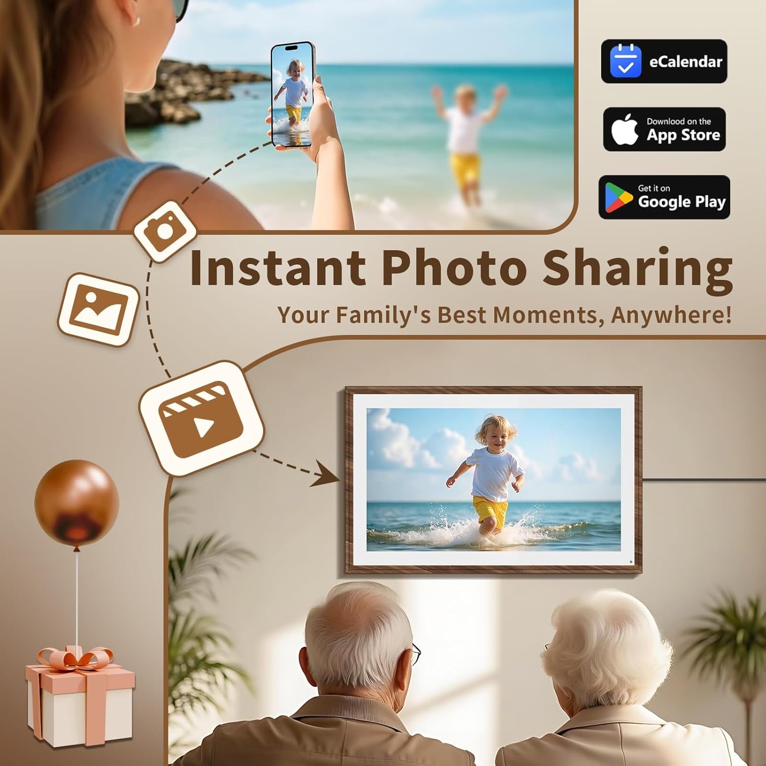 15.6 Inch Digital Calendar Chore Chart with Touchscreen - Full HD Interactive Display, Wall & Desk Mountable Family Planner, to-Do List & Meal Planner, Digital Picture Frame for Gifts for Women Mom - Image 6