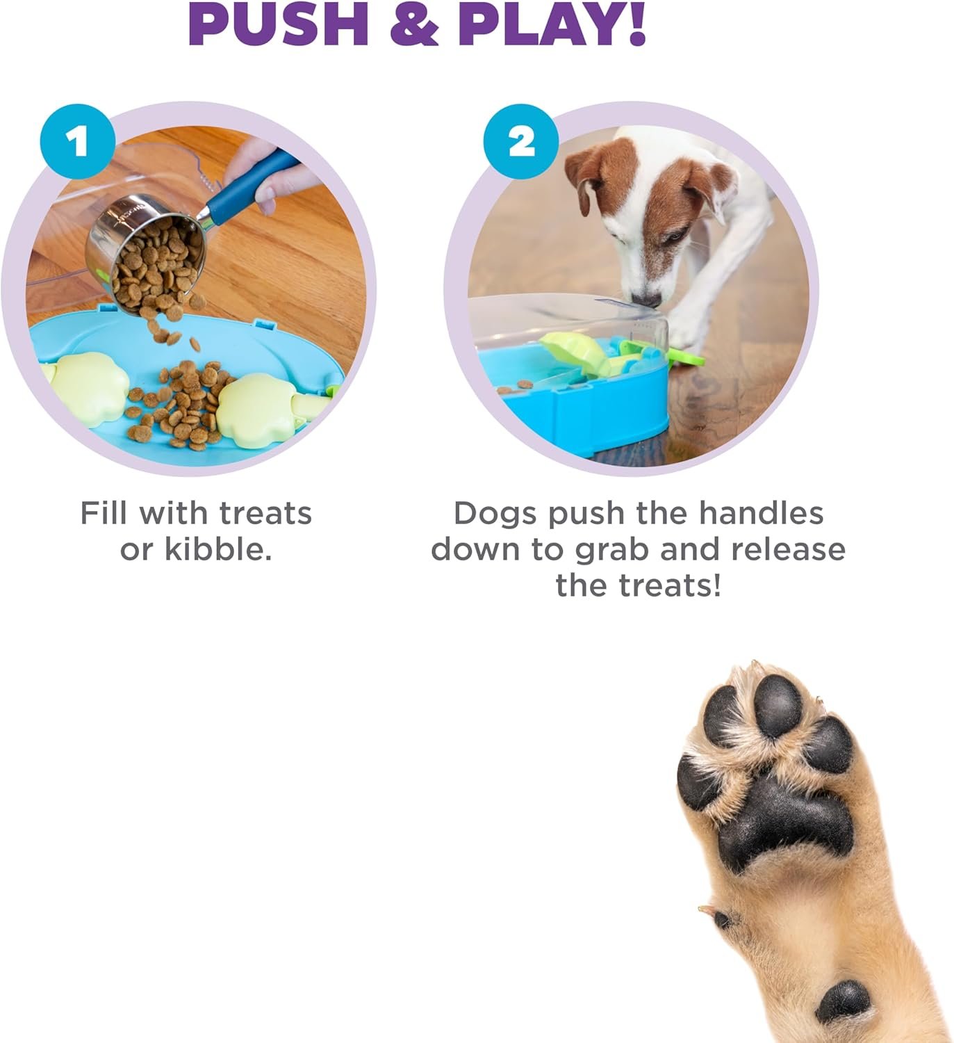 Outward Hound Nina Ottosson Paw N' Play Interactive Dog Treat Puzzle, Level 2 Intermediate Dog Enrichment Dog Toy, Blue, Small - Image 4