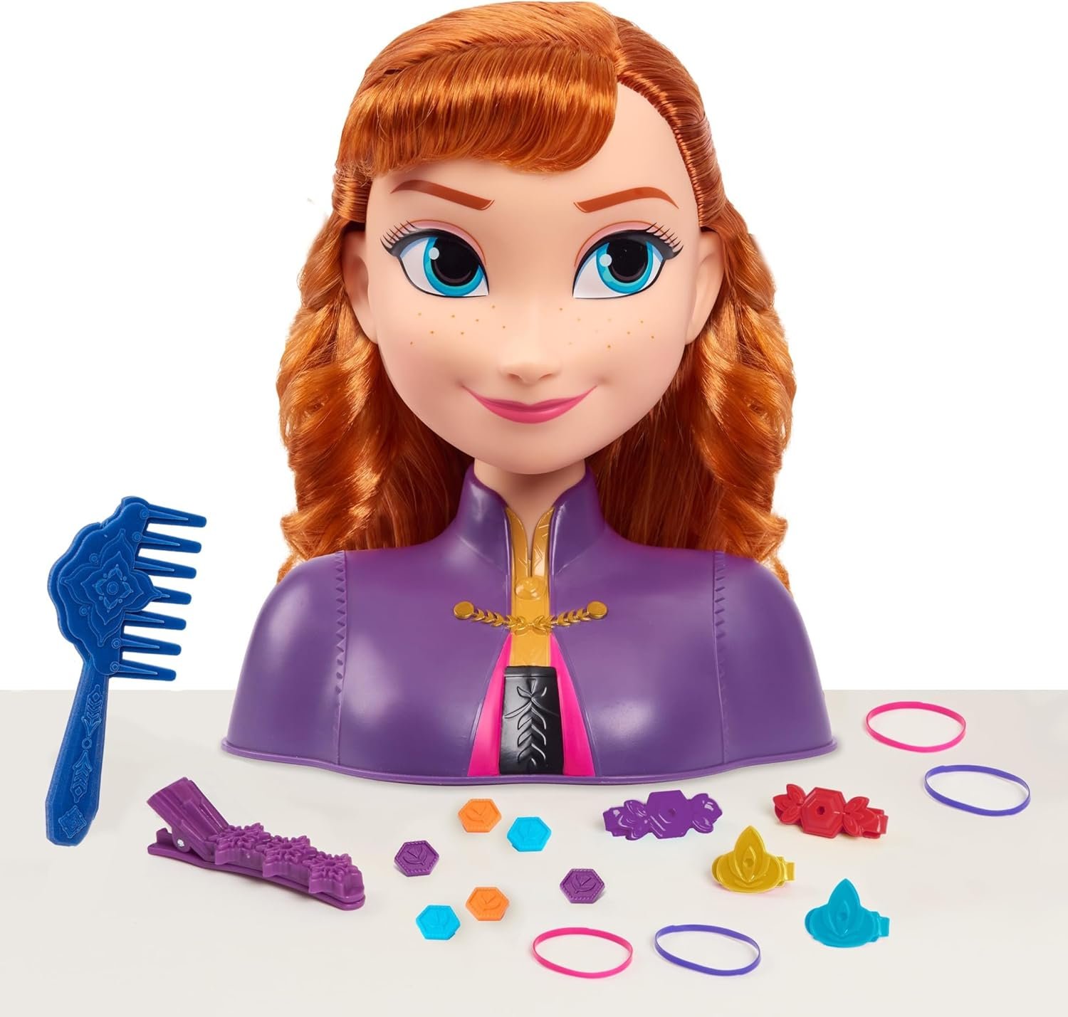 Disney’s Frozen 2 Anna 7.5-inch Styling Head, 17-Pieces, Dress Up and Pretend Play, Kids Toys for Ages 3 Up by Just Play - Image 2