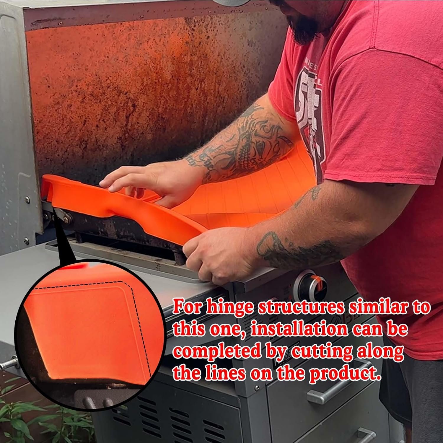 Silicone Griddle Cover for Omnivore Blackstone 36" Griddle, Heavy Duty Food Grade Silicone Grill Protective Mat for Blackstone Accessories,Full-Edge Coverage Design Protect from Dirt,Rust(Orange) - Image 5