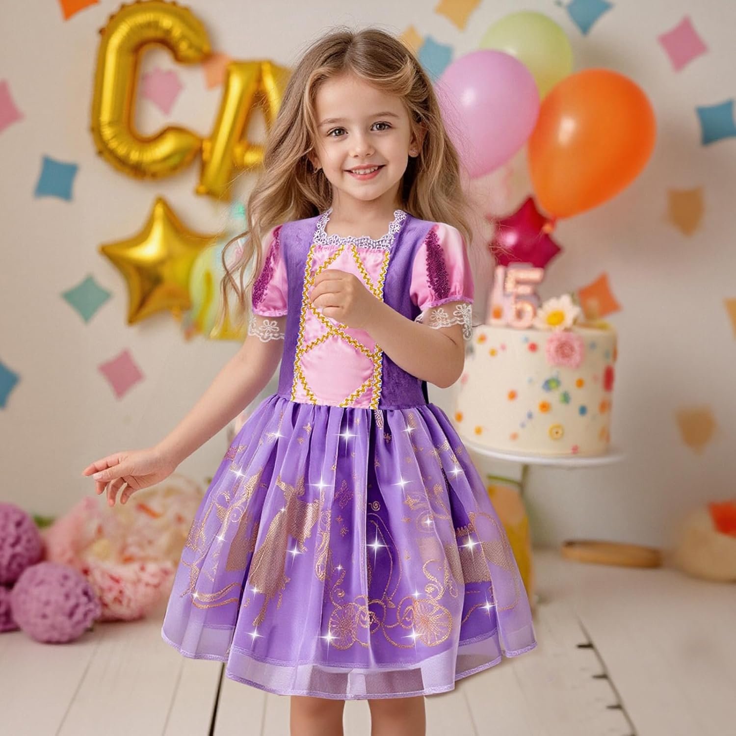 Meland Princess Dress Up for Girls - Dress Up Clothes for Girl Age 3-8 Year Old, Gift Idea for Birthday Christmas - Image 3