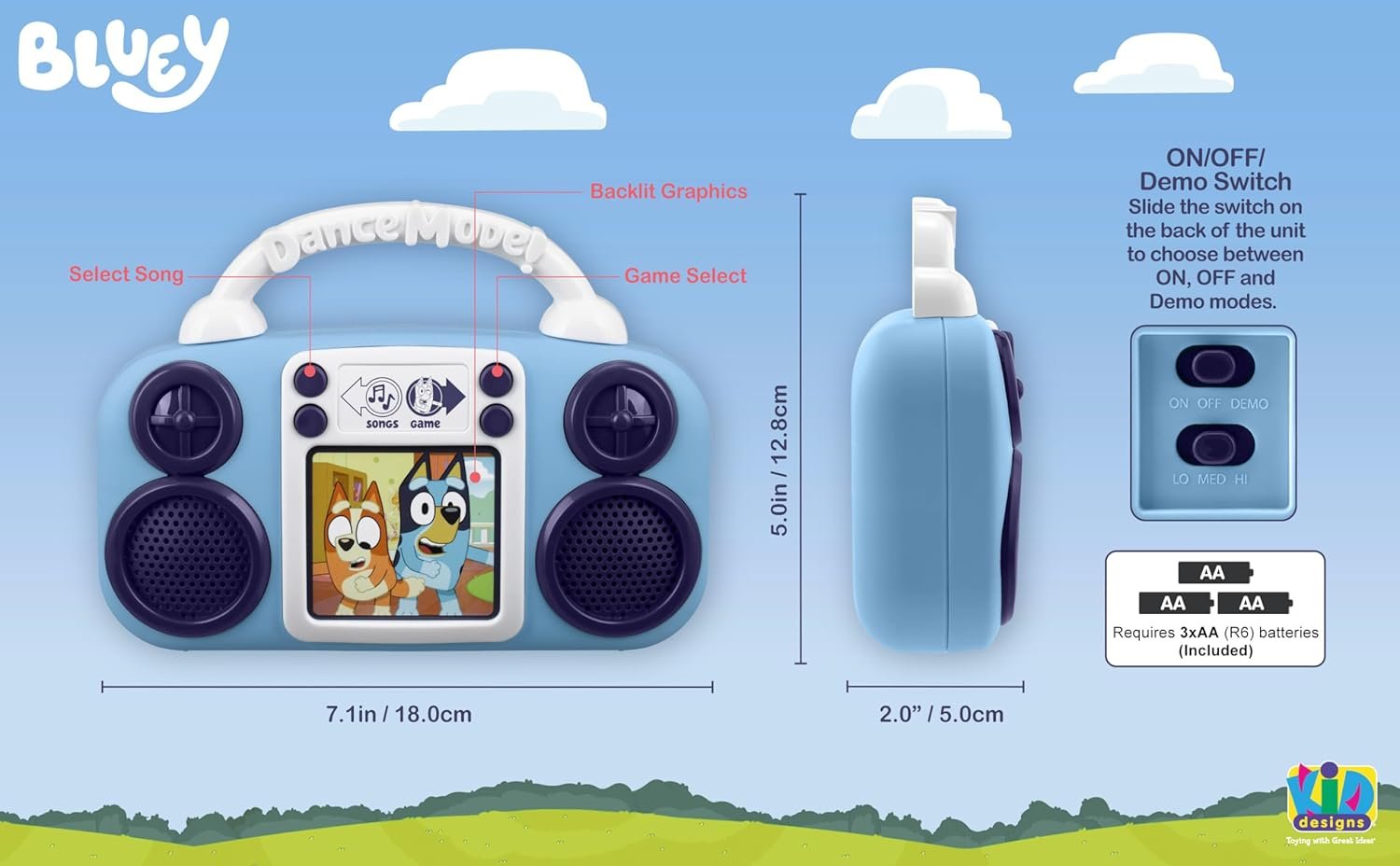 eKids Bluey Toy Music Player, Toy for Toddlers with Built-in Music, Bluey Toys Make Great Stocking Stuffers for Kids - Image 4