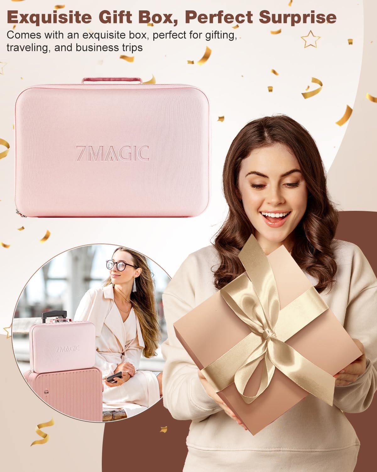 7MAGIC 7 in 1 Hair Styler & Hair Dryer Brush, 110,000 RPM High-Speed Blow Dryer with Negative Ions for Frizz-Free Styling Fast Drying Curling Volumizing Straightening, Hot Air Styler with Travel Case - Image 7