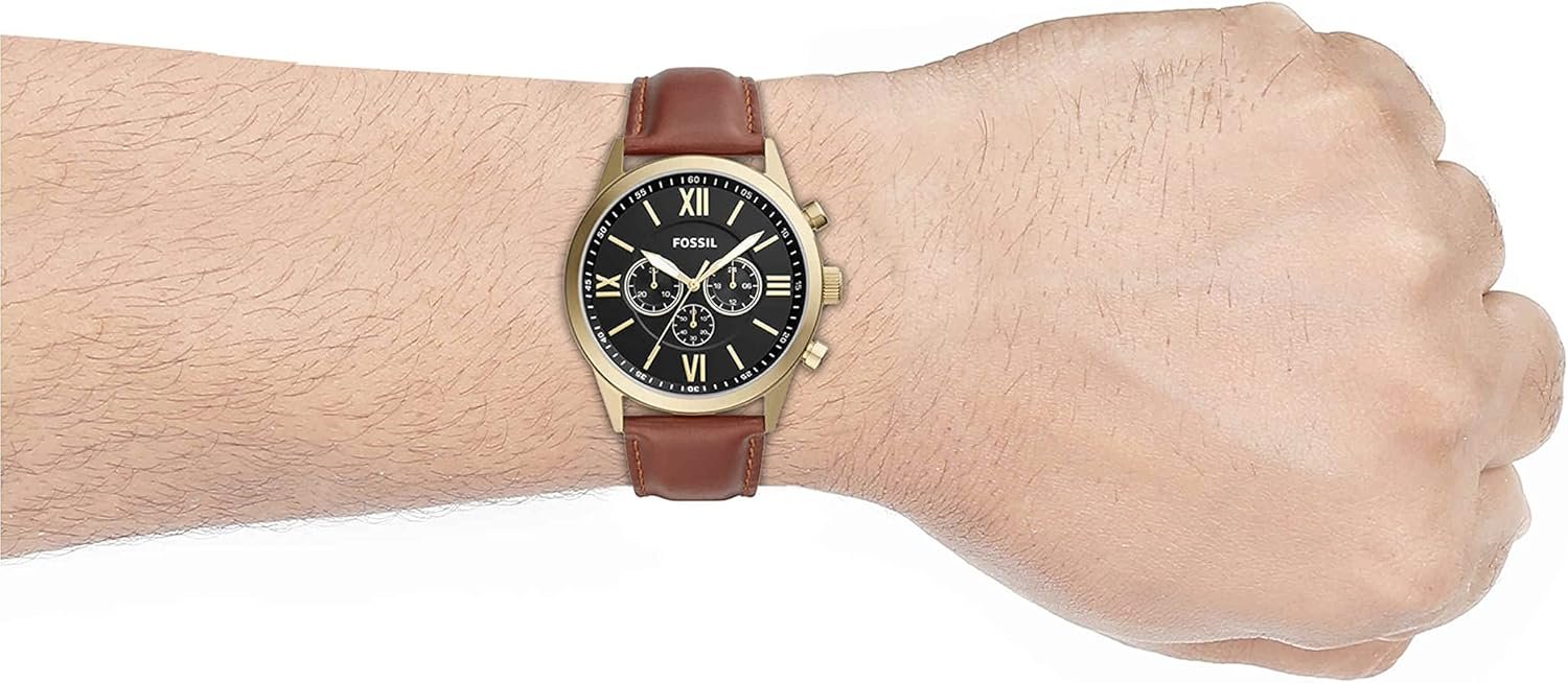 Flynn Chronograph Brown Leather Watch - Image 3