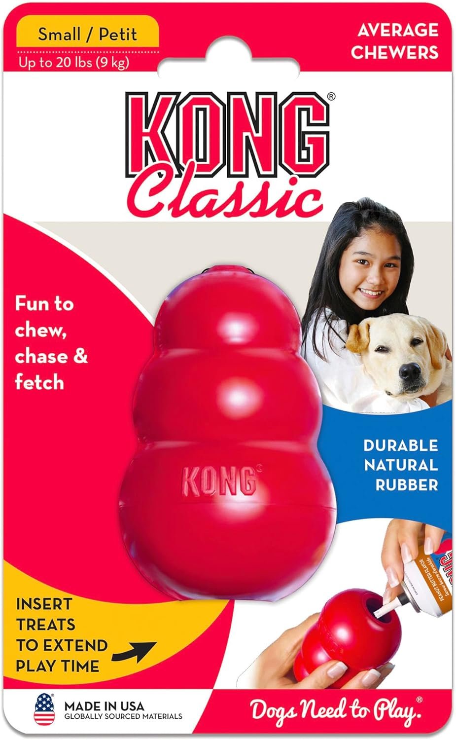 KONG Classic Stuffable Dog Toy - Fetch & Chew Toy for Dogs - Treat-Filling Capabilities & Erratic Bounce for Extended Play Time - Durable Natural Rubber Material - for Small Dogs - Image 10