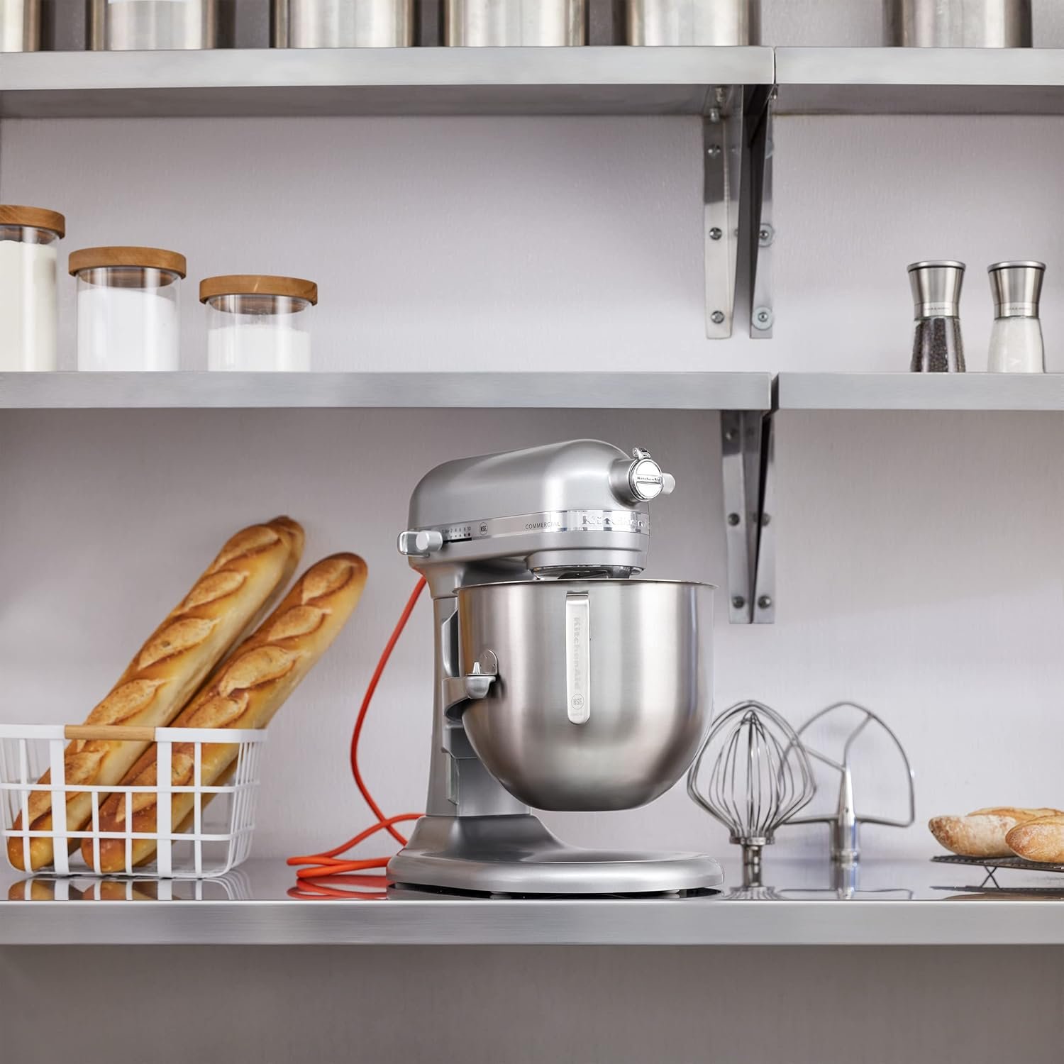 KitchenAid KSM8990CU 8-Quart Commercial Countertop Mixer, 10-Speed, Gear-Driven, Contour Silver - Image 2