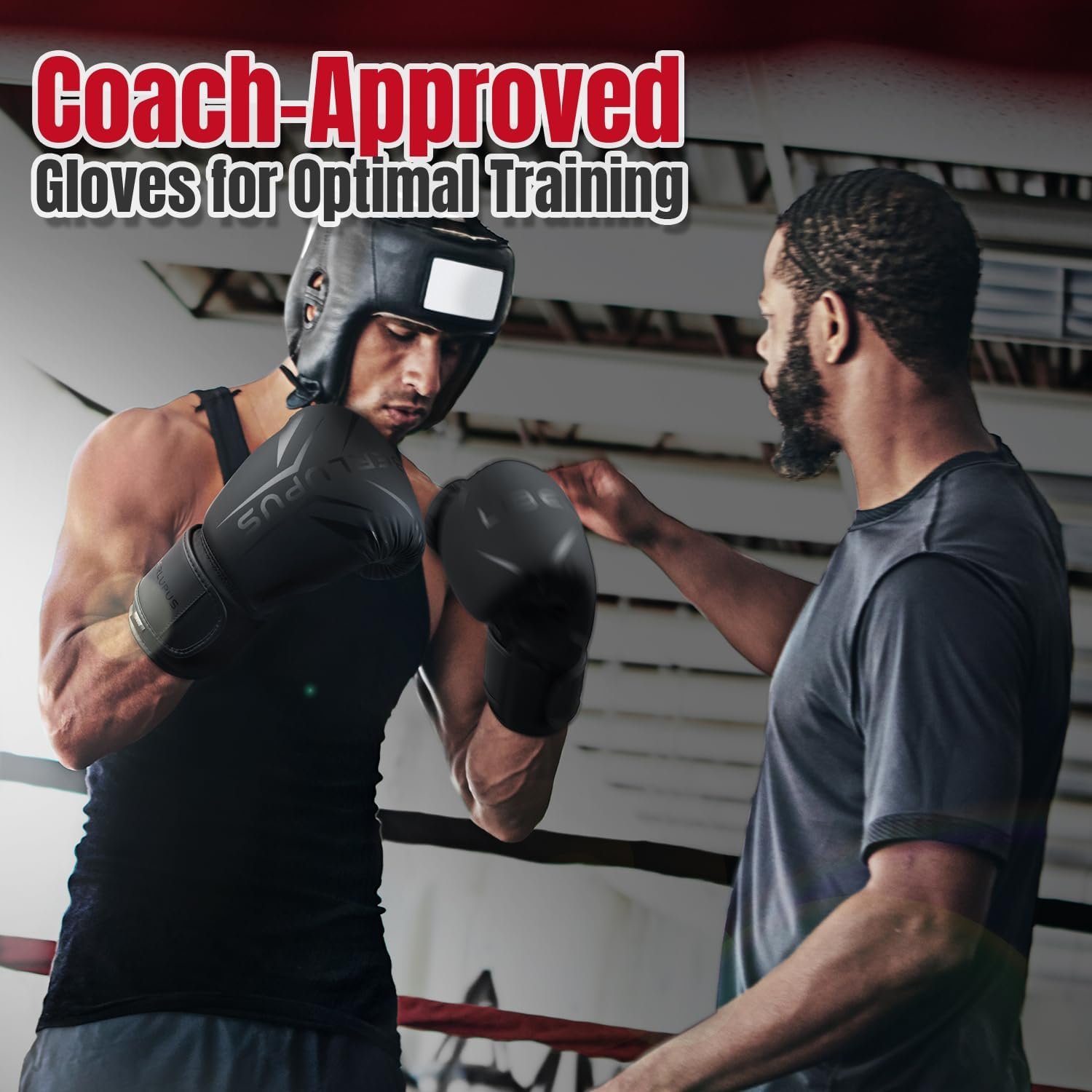 Liberlupus Boxing Gloves for Men & Women - Training, Kickboxing, Sparring, Punching, Heavy Bag Workout for Muay Thai, MMA - Image 5