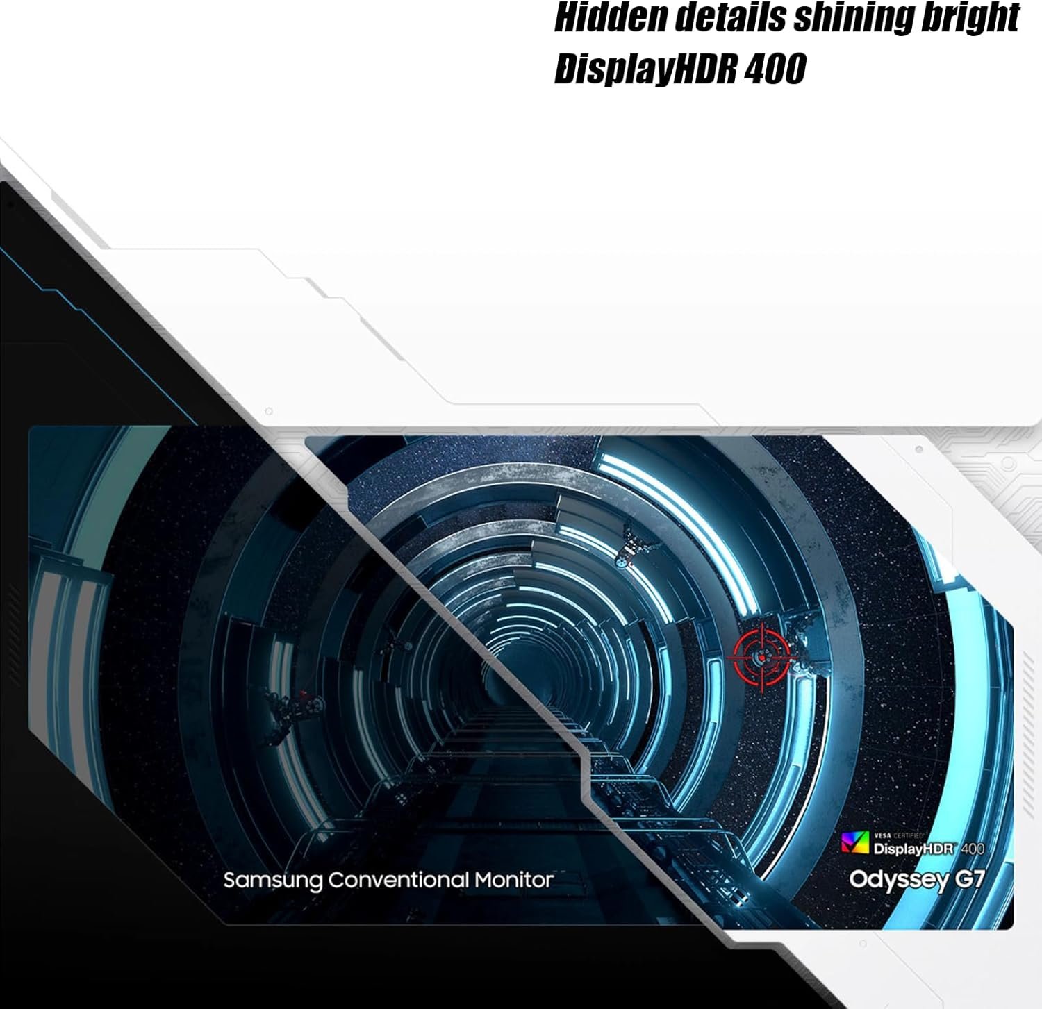 Samsung 28" Odyssey G7 4K UHD 144Hz 1ms G-Sync Gaming Monitor, HDR400, AMD FreeSync Premium Pro, Ultrawide Game View, DisplayPort, HDMI, Height Adjustable Stand, Black - Image 5