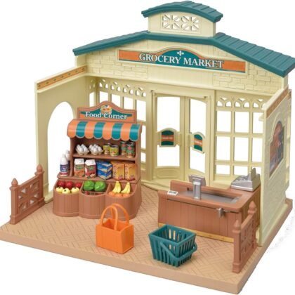 Calico Critters Grocery Market - Shop, Play, and Let Creativity Bloom!, Cream & Brown