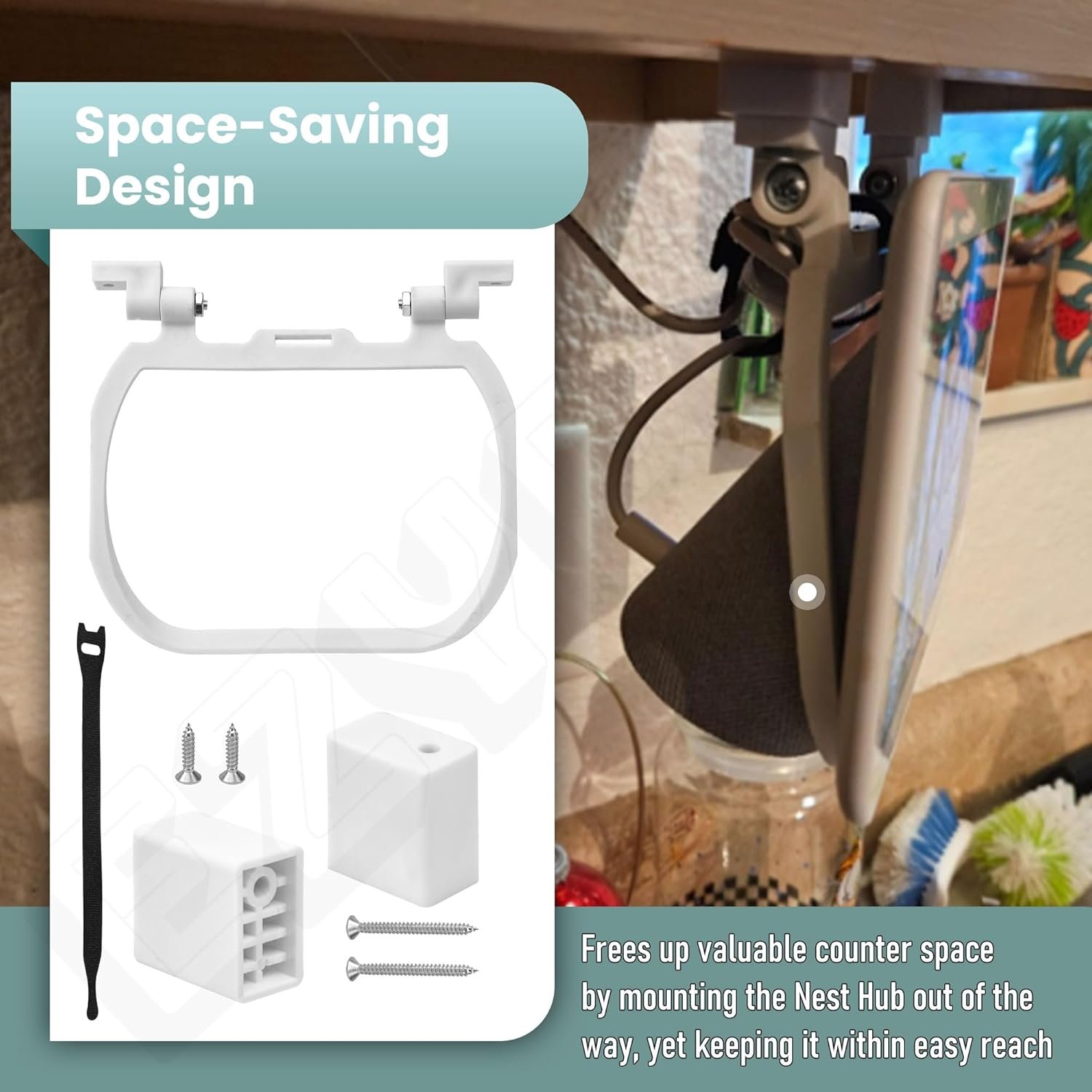 Mount Bracket for Google Nest Hub Home Kitchen Under Cabinet 1st Gen & 2nd Gen (Not Compatible with Nest Hub Max) - Image 5