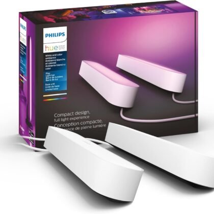 Philips Hue Smart Play Light Bar Base Kit, White - White & Color Ambiance LED Color-Changing Light - 2 Pack - Requires Bridge - Control with App - Works with Alexa, Google Assistant and Apple HomeKit